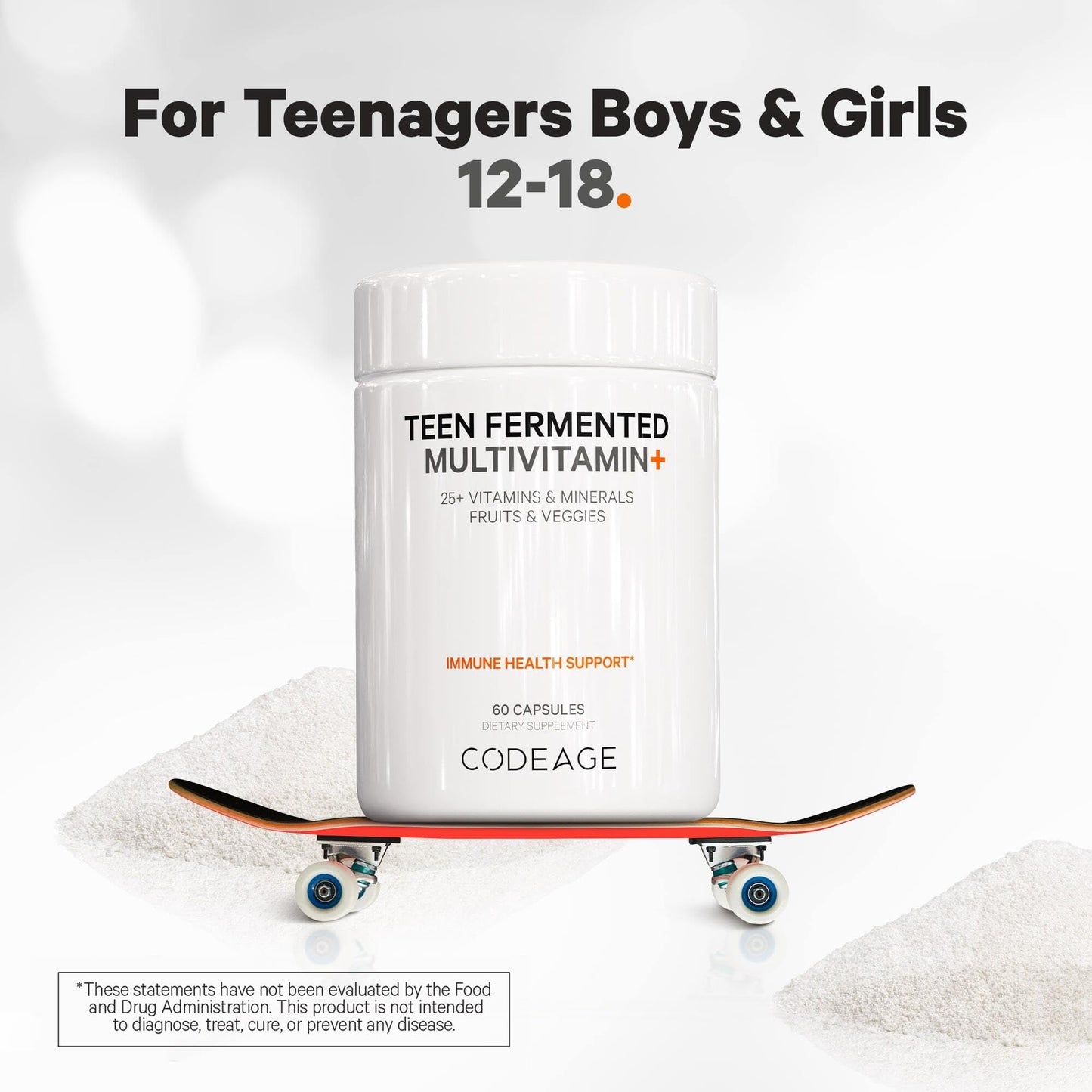 Codeage Teen Multivitamin Supplement – Daily Vitamins and Minerals for Teen Boys and Girls – Organic Whole Food Formula with Omega-3 and Vitamins A to K - 2 Pack - Nirvana Guru