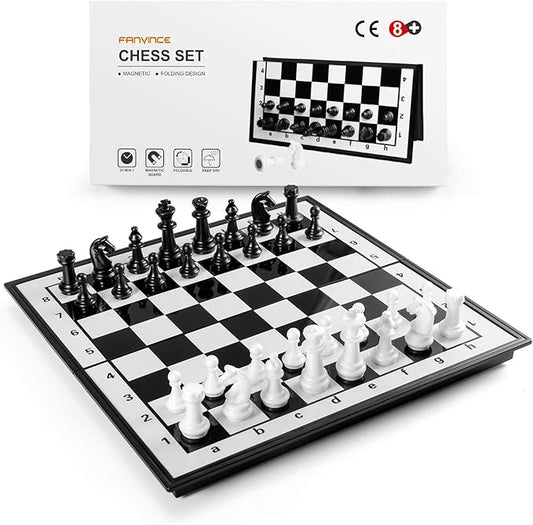 Chess Sets Travel Board Games: Magnetic Folding Chess Board with Instructions Teen Gifts Family Games Educational Toys for Kids and Adults 9.5 Inch nirvanaguru