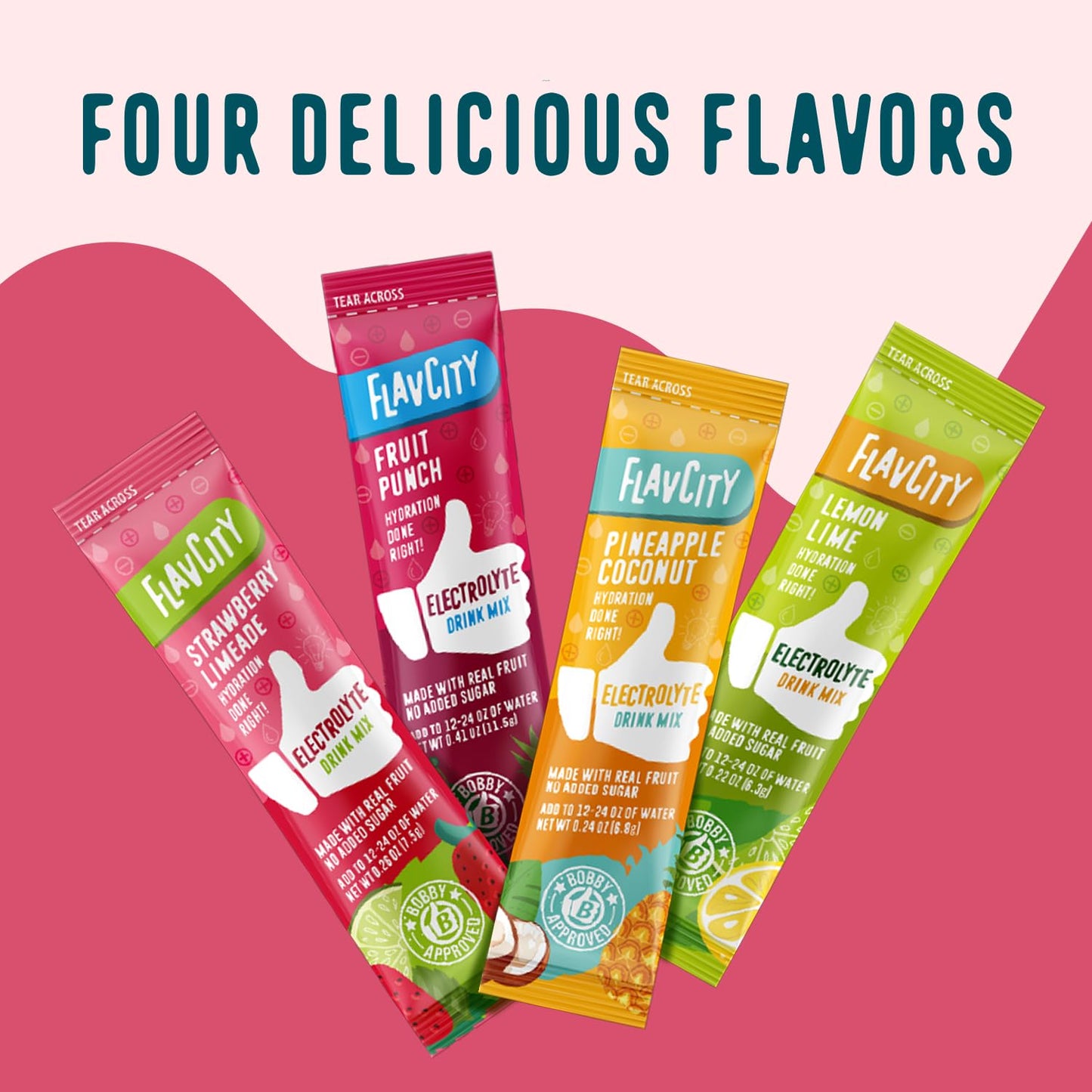 FlavCity Electrolytes Powder Packets - 28 Hydration Packets, Variety Pack - No Added Sugar - Hydration Powder with Real Fruit & Unrefined Sea Salt - Keto & Gluten-Free (28 Stick Packs) Nirvana Guru