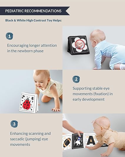 Infinno High Contrast Baby Toys for Newborn, Tummy Time Mirror Black and White Toys for 0-6 Months, Visual Sensory for Infant 0-3-6 Months, Newborn Baby Registry Essential Stuffers nirvanaguru