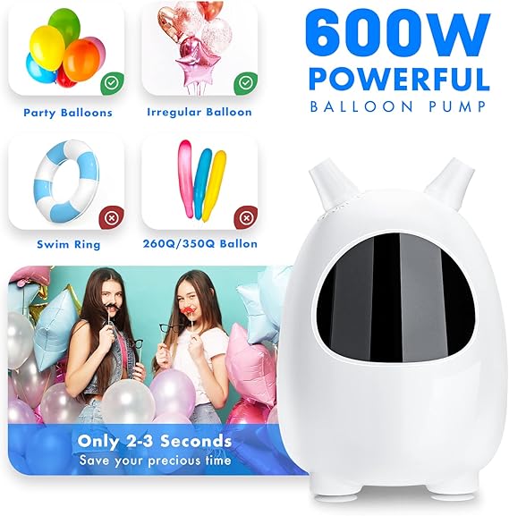 Balloon Pump Electric, SPLAKS Balloons Inflator Air Pump Portable Balloon Blower for Garland Arch, Party Decoration nirvanaguru