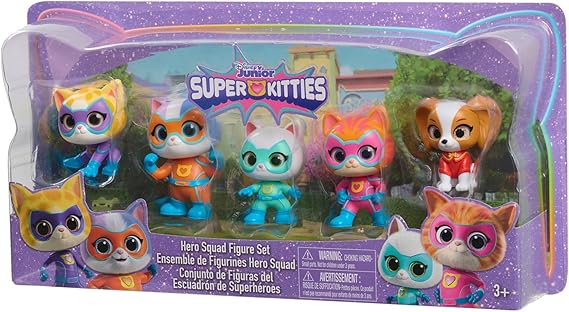 Just Play Disney Junior SuperKitties Hero Squad 5-Piece Figure Set, Kids Toys for Ages 3 Up nirvanaguru