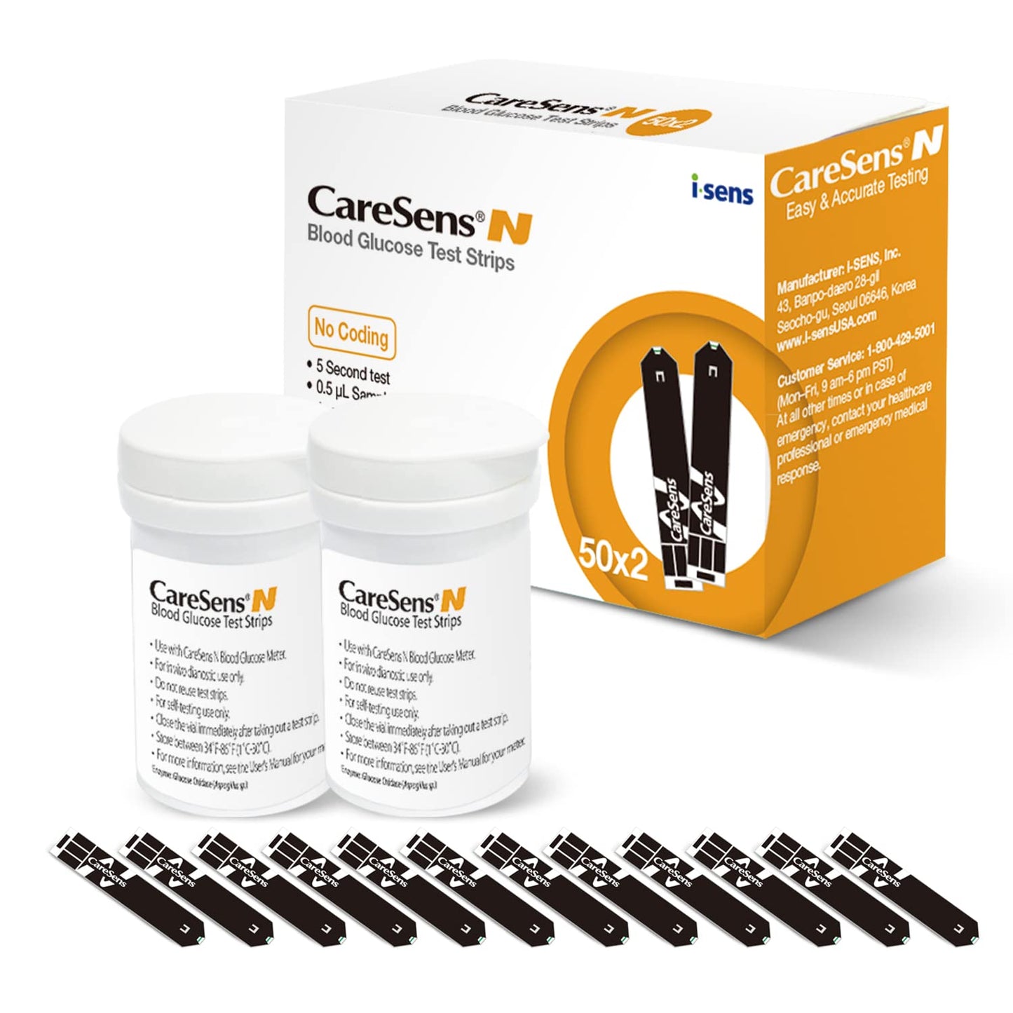 CareSens N Blood Glucose Test Strips (50 ct) - Only for CareSens N Family Meter Kits… Nirvana Guru
