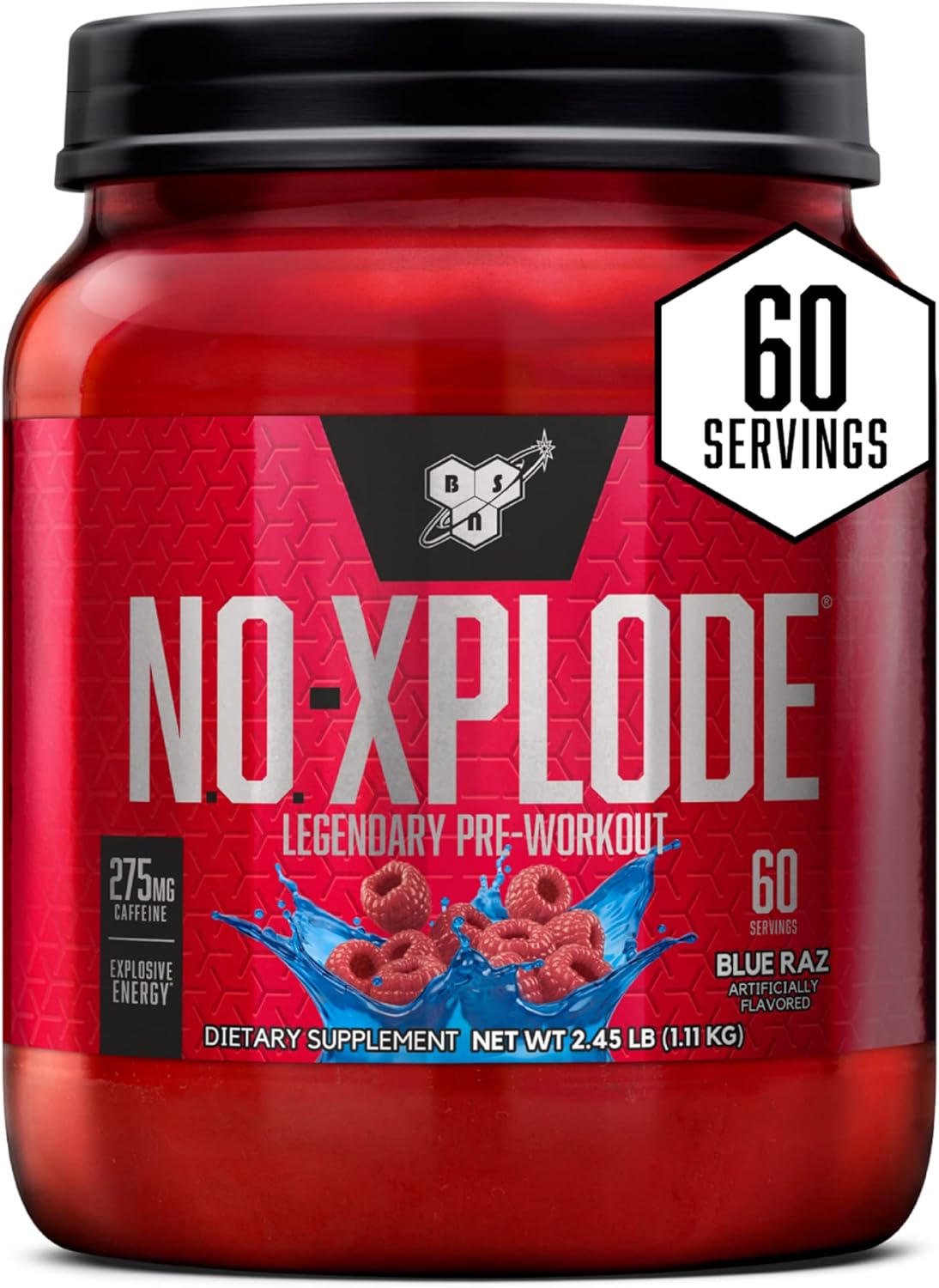 BSN N.O.-XPLODE Pre Workout Powder, Energy Supplement for Men and Women with Creatine and Beta-Alanine, Flavor: Fruit Punch, 30 Servings Nirvana Guru