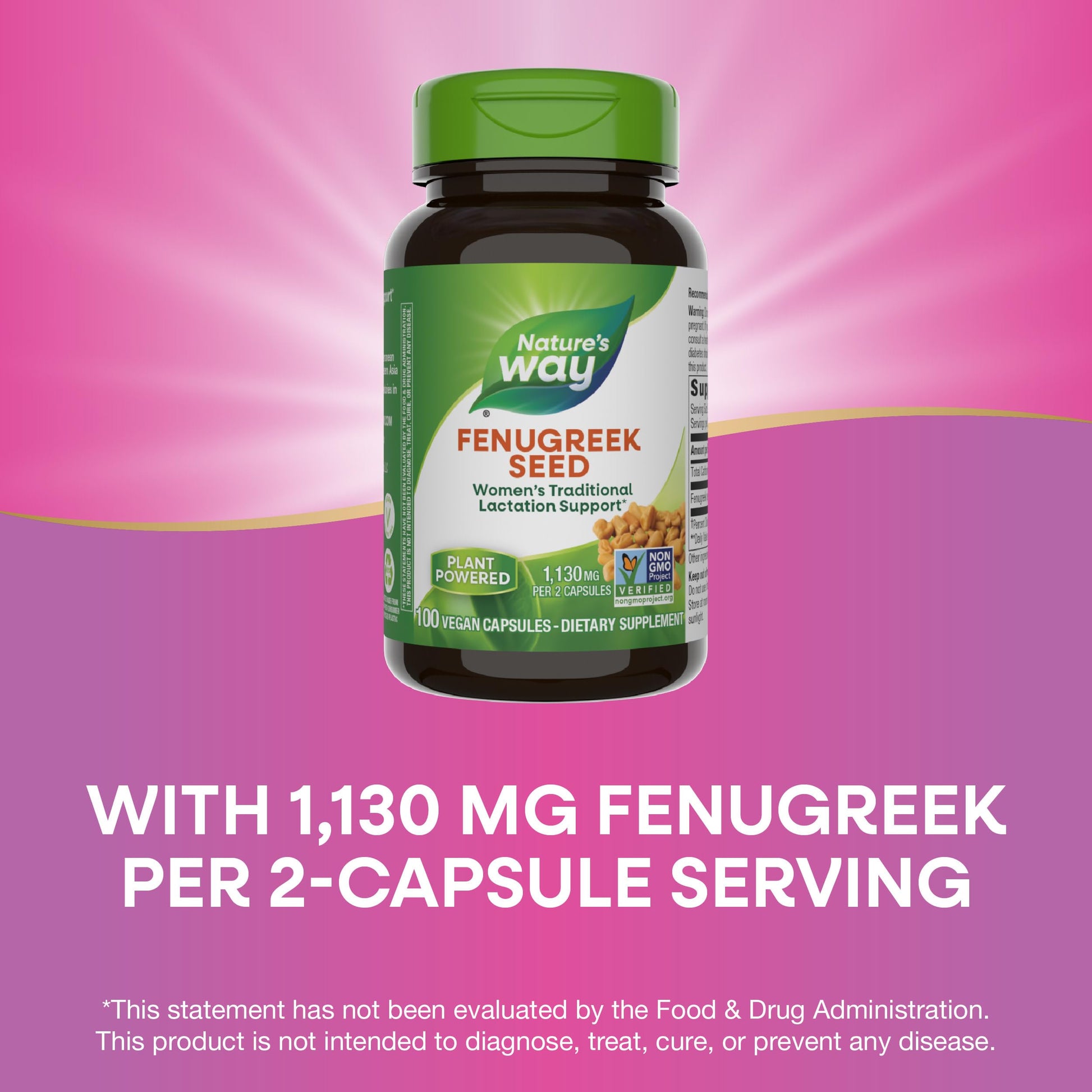 Nature's Way Fenugreek Seed Supplement, Fenugreek for Traditional Breastfeeding Lactation Support*, Non-GMO Project Verified, Vegan, 100 Capsules (Packaging May Vary) Nirvana Guru