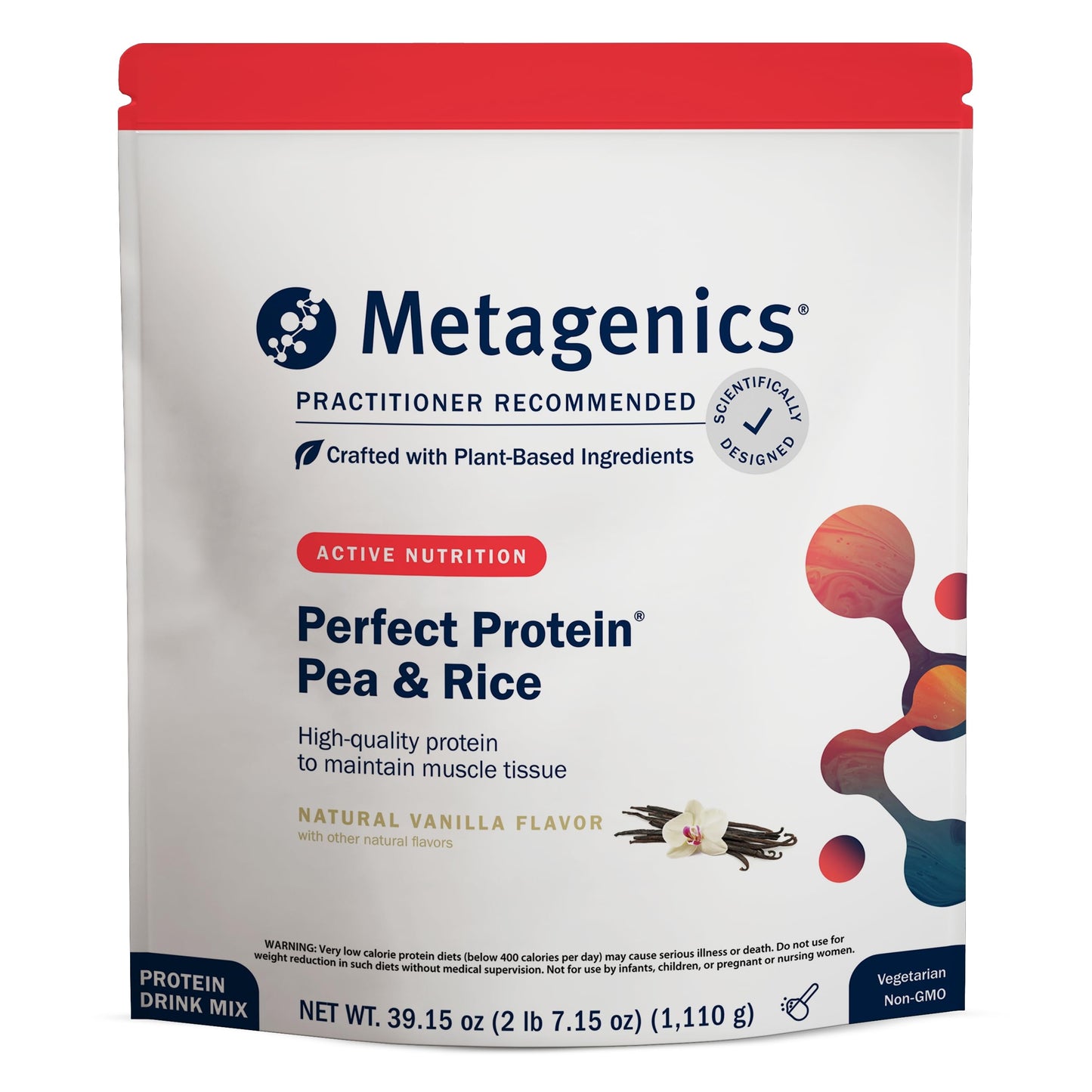 Metagenics Perfect Protein Pea & Rice - Featuring OptiProtein, a Balanced Combination of Proprietary Pea and Rice Protein with Added BCAAs - Vanilla Flavor - 30 Servings - 39.15 Oz - Nirvana Guru