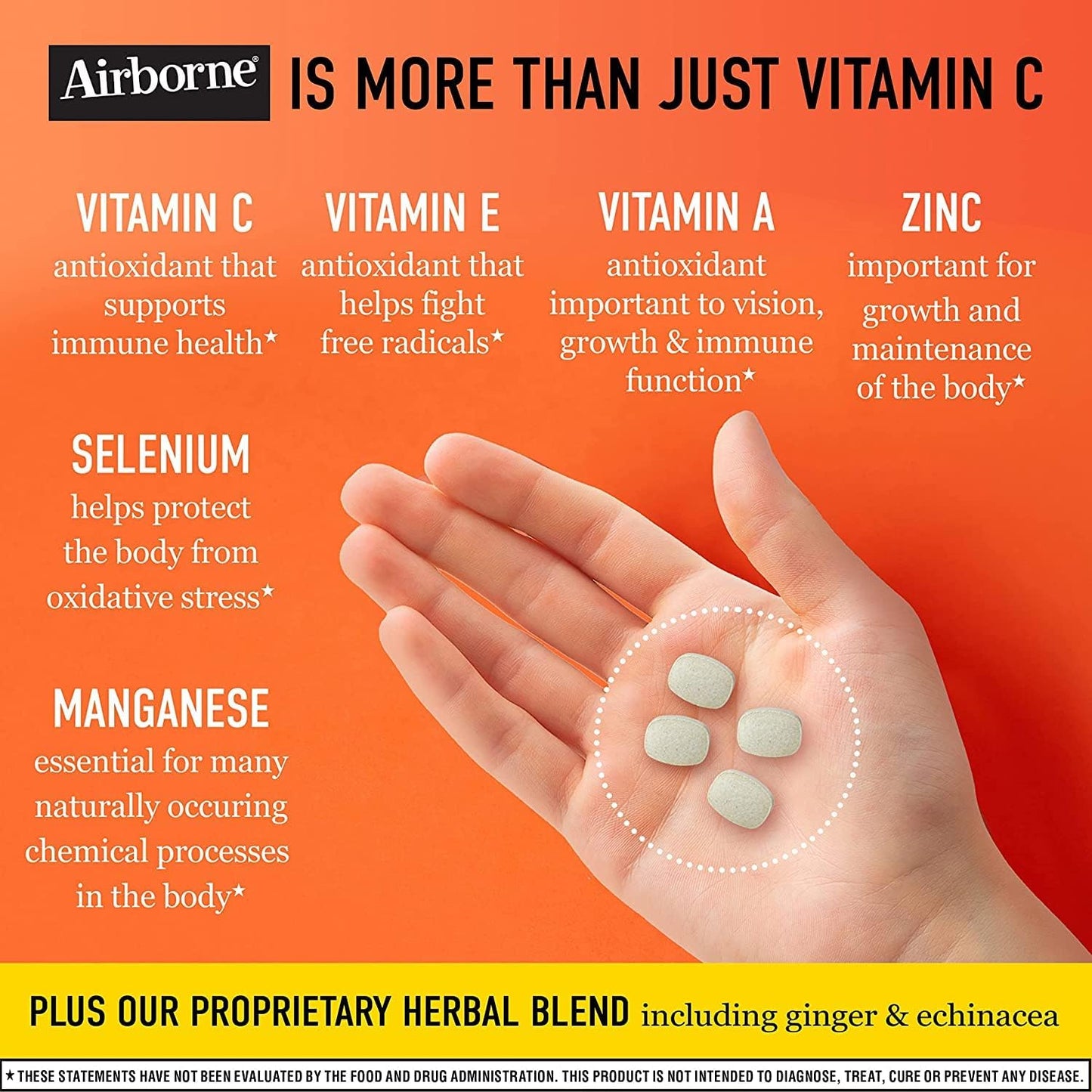 Airborne 1000mg Vitamin C + Zinc Immune Support Supplement Chewable Tablets, Very Berry & Citrus Flavor with Powerful Antioxidants Vitamins A C & E, 116 Chewable Tablets Nirvana Guru