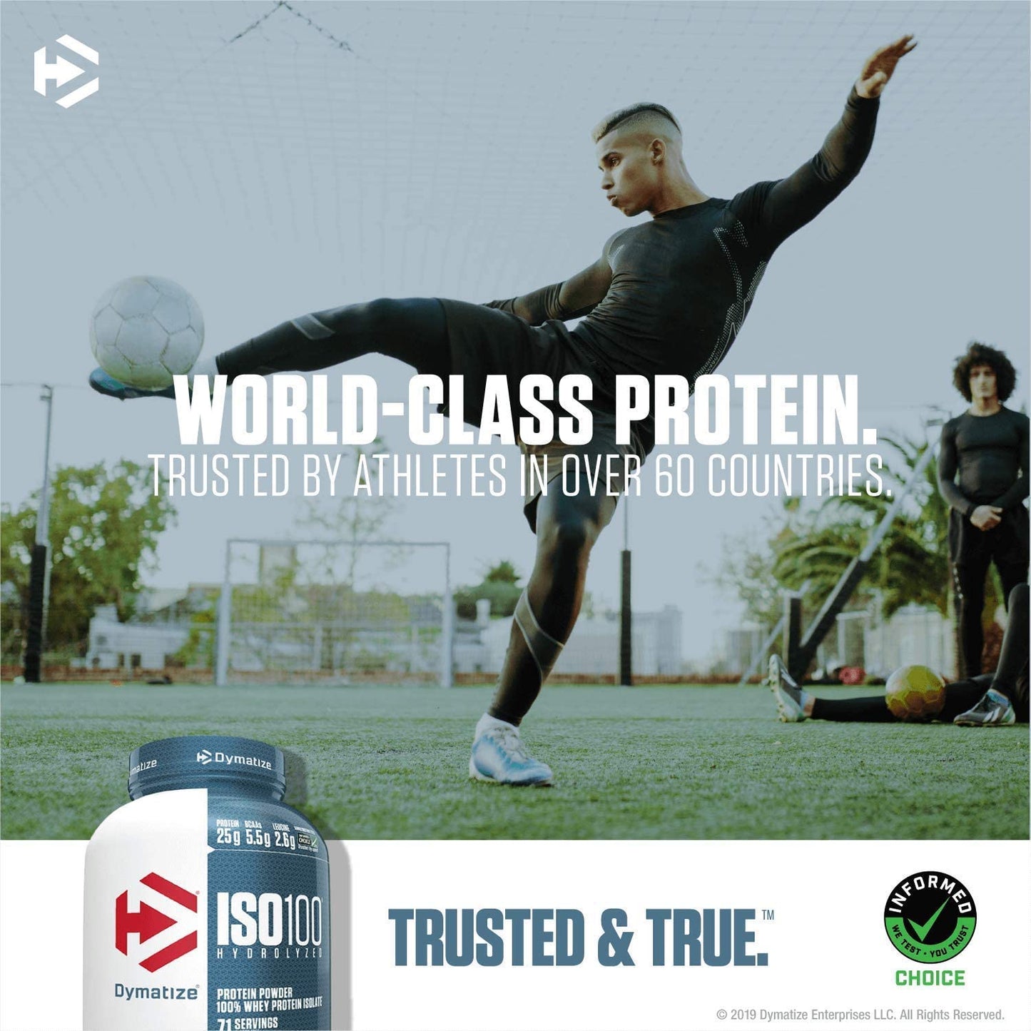 Dymatize ISO100 Whey Protein Powder Isolate, Gourmet Chocolate, 25g of Protein, 20 Servings, 5.5g BCAAs, Less Than 120 Cal., Gluten Free, 1g Fat, 1g Sugar, 2g Carb