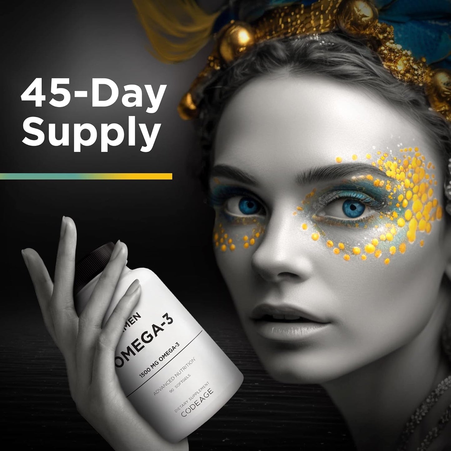 Amen Omega-3 Supplement - 1500mg High-Potency Daily Omega 3 - EPA and DHA Fatty Acids Fish Oil - 45-Day Supply - Fatty Acid Supplements - Fish Oil Pills - Non-GMO - 90 Soft Gels Capsules Nirvana Guru