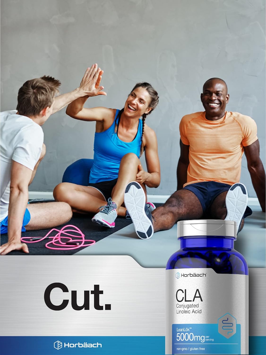 Horbäach CLA Supplement | 300 Softgel Pills | Maximum Potency | Conjugated Lineolic Acid from Safflower Oil | Non-GMO, Gluten Free - Nirvana Guru