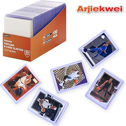 200 Card Sleeves Top Loaders for Cards, Arjiekwei 3"X4" Baseball Card Protectors Hard Plastic, Premium Toploaders Card Holder for Trading Sports Football Game Cards(100 Top Loaders + 100 Card Sleeves) nirvanaguru