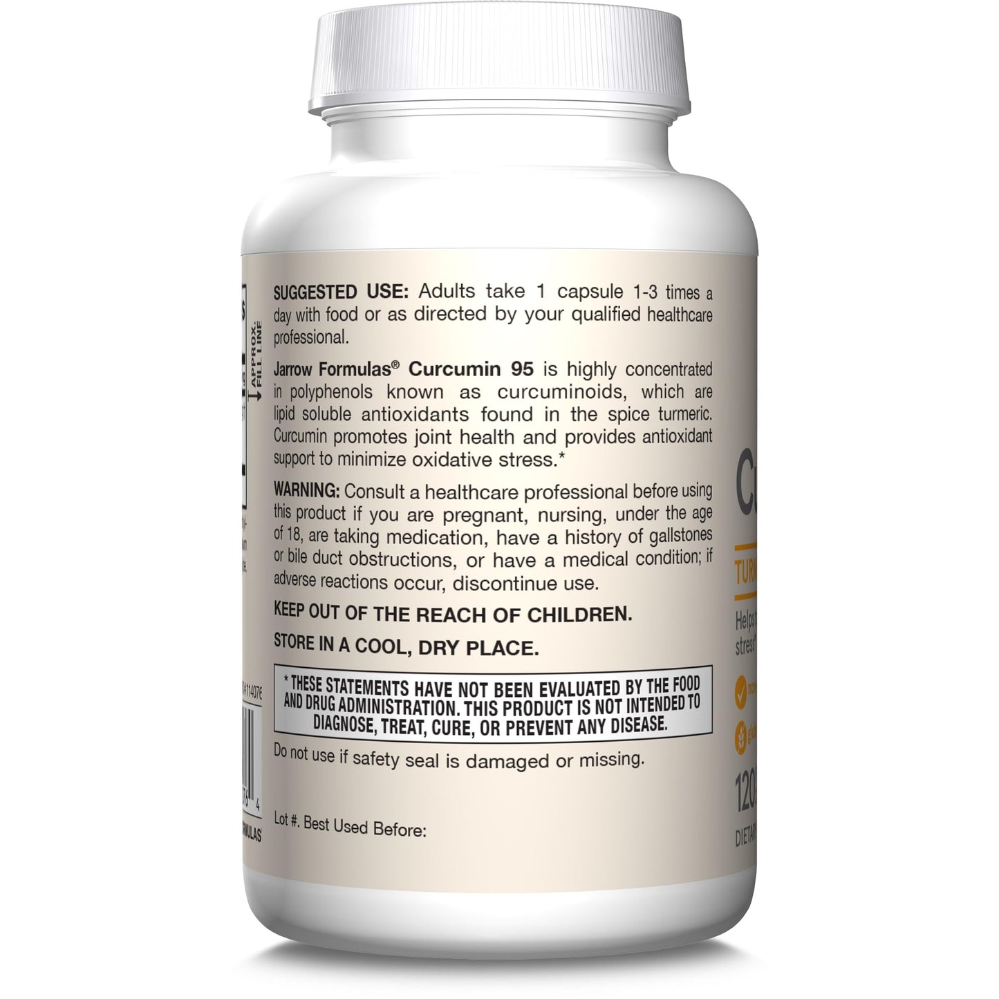 Jarrow Formulas Turmeric Curcumin Supplement - Curcumin 95, Turmeric Supplements, 500 mg for Antioxidant & Joint Support, 120 Capsules - Nirvana Guru