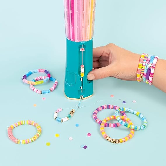 Make It Real Heishi Bead Kit - Vibrant Colors - Creative Beading Set for Kids Compatible with Bracelet Maker - Organize with Storage Case nirvanaguru