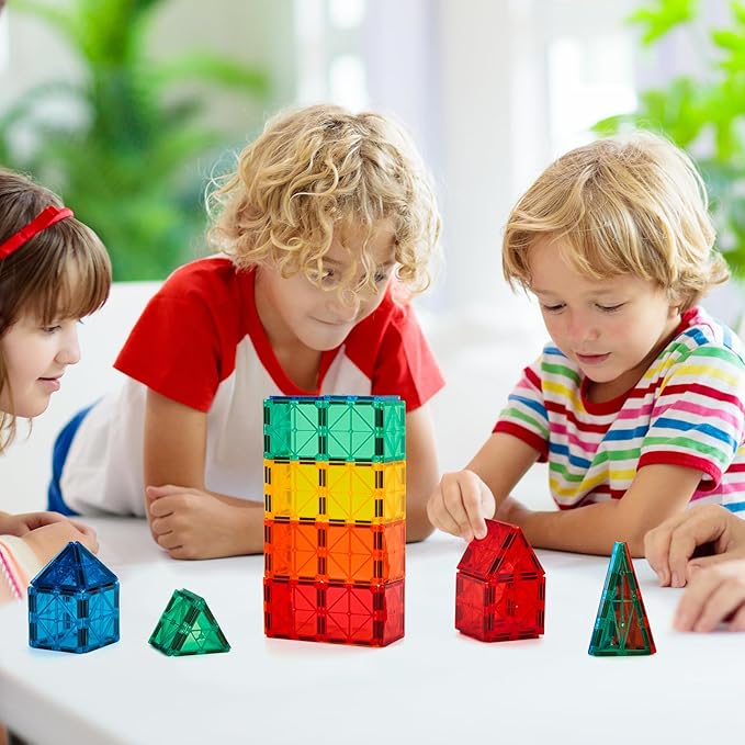 FNJO Magnetic Tiles, 110PCS Magnet Building Set, Magnetic Building Blocks,Construction STEM Learning and Playing Toys for Kids, Montessori Toy for Preschool Boys Girls Toddlers Classroom Must-Haves Nirvana Guru