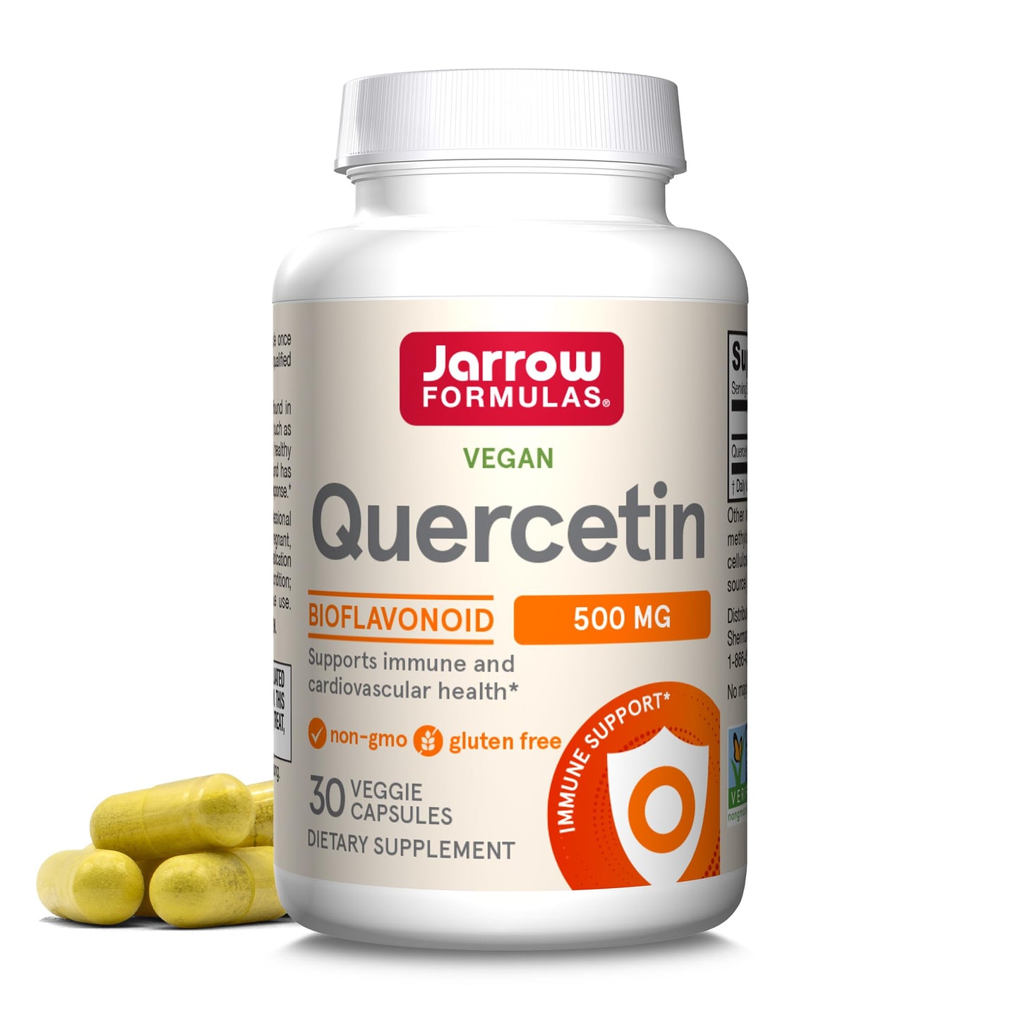 Jarrow Formulas Quercetin Supplements - 500 mg, Antioxidant Support for Cardiovascular and Immune Health, Supplement with 200 Veggie Capsules - Nirvana Guru
