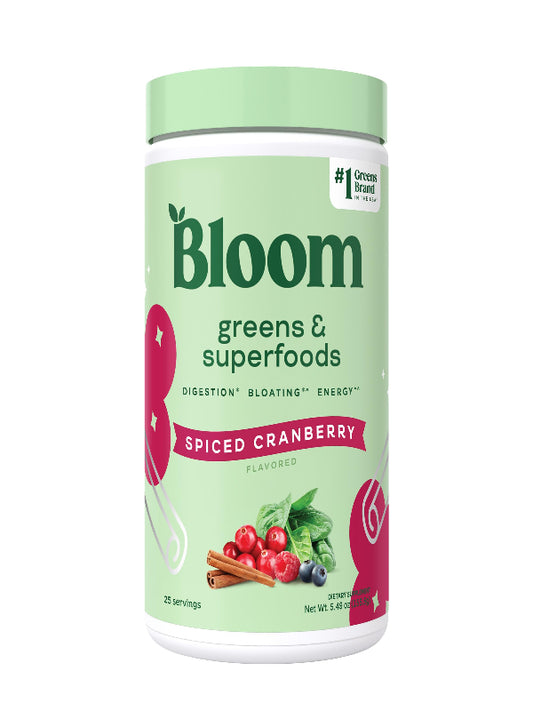 Bloom Nutrition Greens and Superfoods Powder for Digestive Health, Greens Powder, Digestive Enzymes, Probiotics, Spirulina, Chlorella for Bloating & Gut Support, Green Juice, 30 SVG, Strawberry Kiwi