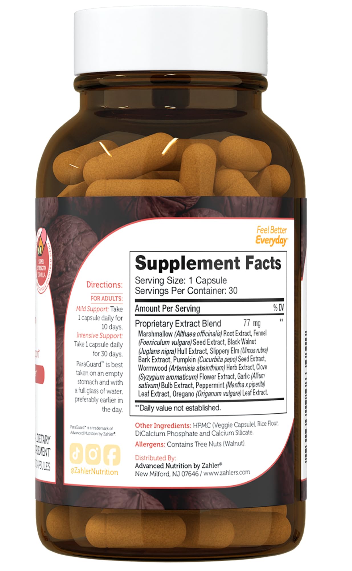 Zahler - ParaGuard Capsules - Gut Health Supplement - Formula has Wormwood, Garlic Bulb, Pumpkin Seed, Clove & More - Natural Support for Humans - Certified Kosher 30 Count - Nirvana Guru