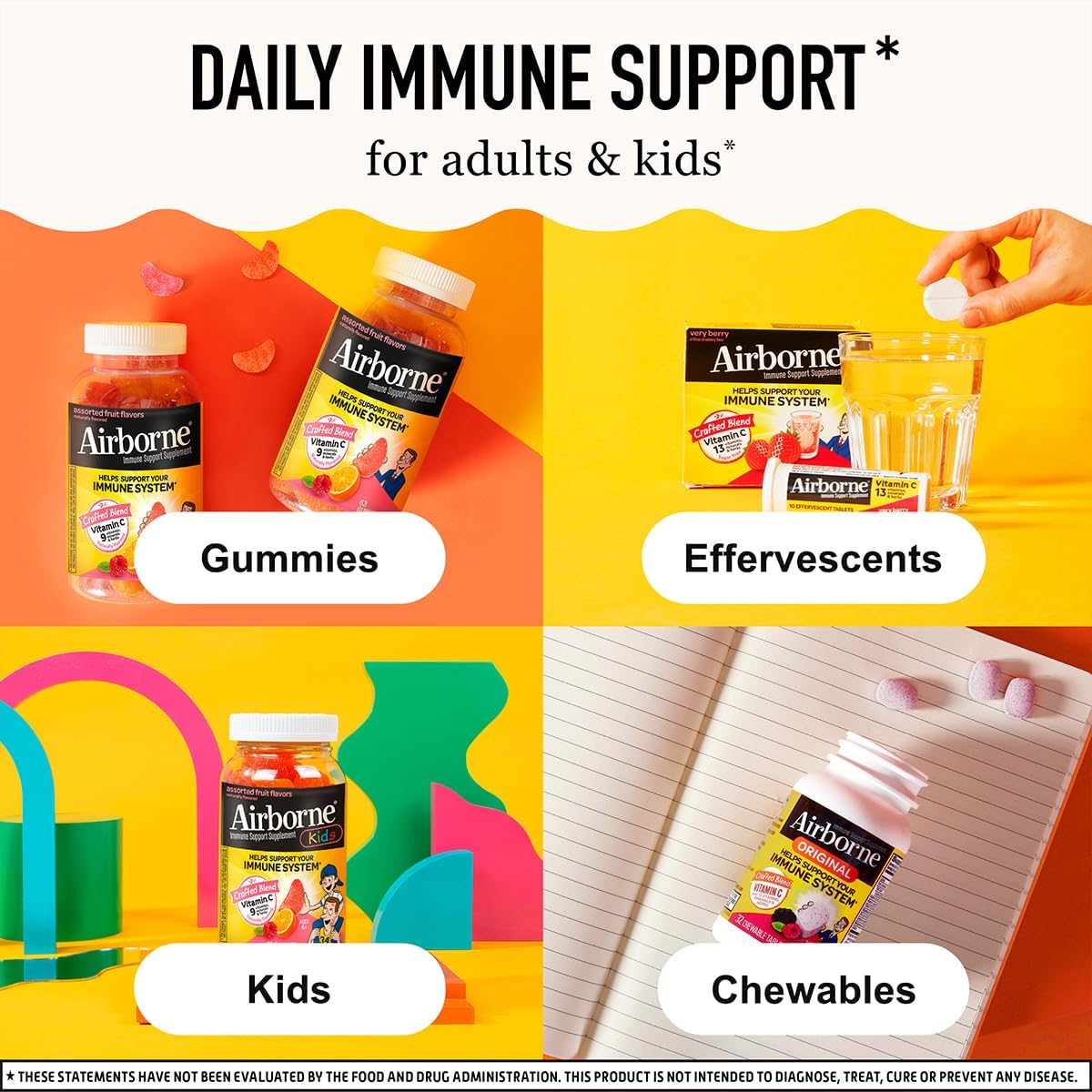 Airborne 750mg Vitamin C Immune Support Supplement Gummies for Adults, Assorted Fruit Flavor, Gluten Free Crafted Blend with Powerful Antioxidants Vitamins A C & E, 42 Gummies (2 Pack) Nirvana Guru