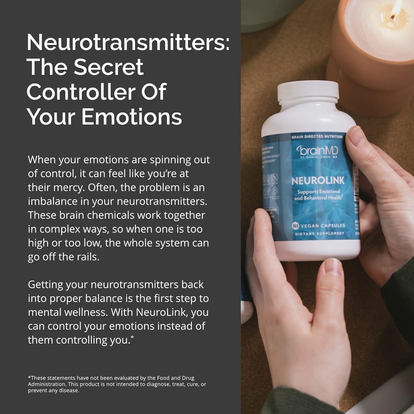 Dr Amen BrainMD NeuroLink - 180 Capsules - Promotes Optimal Brain Function, Focus & Concentration - Gluten Free - 45 Servings Nirvana Guru