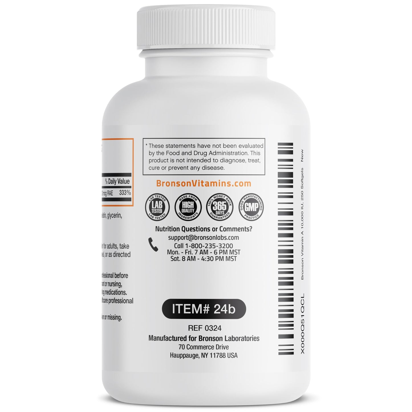 Bronson Vitamin A 10,000 IU Premium Non-GMO Formula Supports Healthy Vision & Immune System and Healthy Growth & Reproduction, 250 Softgels Nirvana Guru