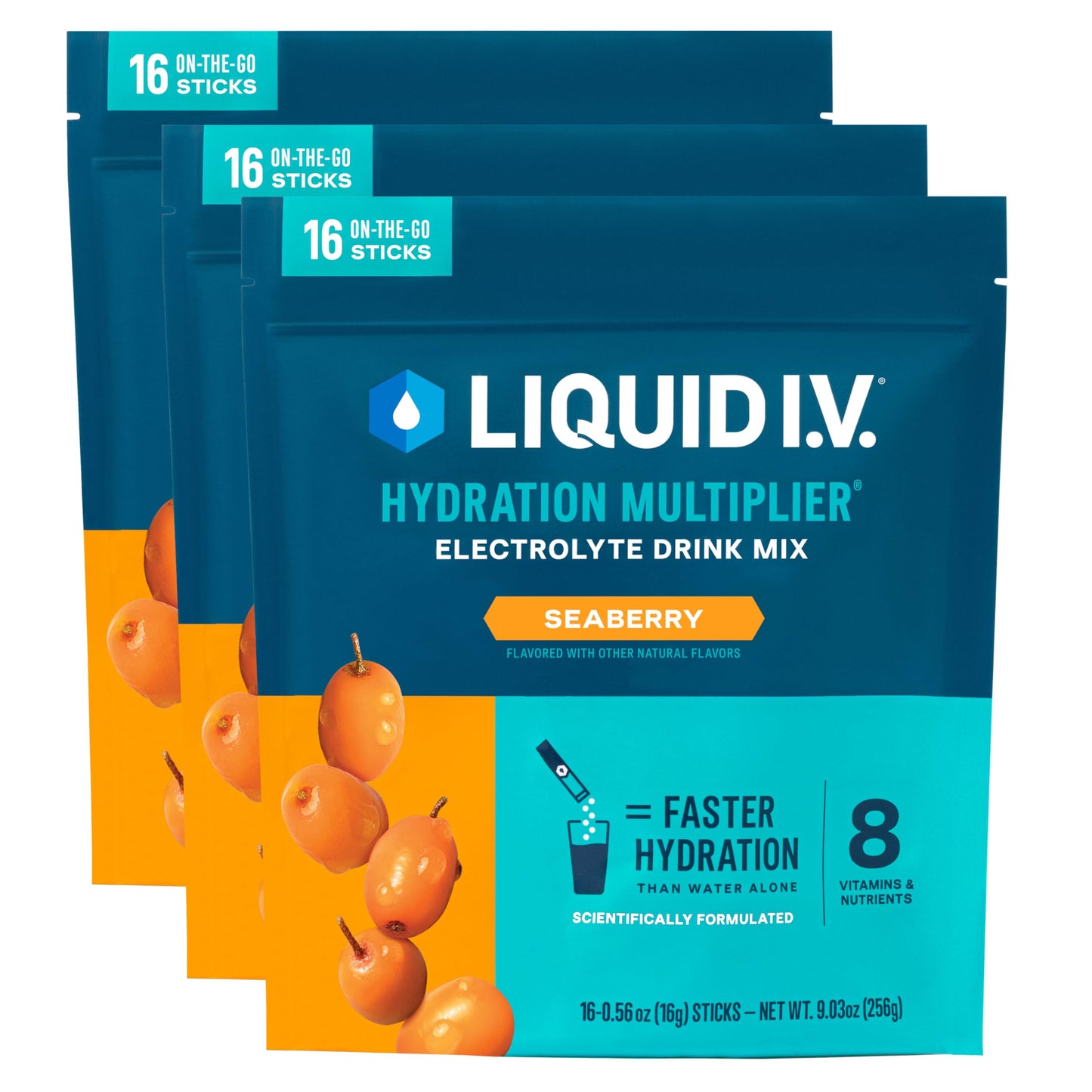 Liquid I.V.® Hydration Multiplier - Passion Fruit | Electrolyte Powder Drink Mix | 3 Pack (48 Servings) - Nirvana Guru