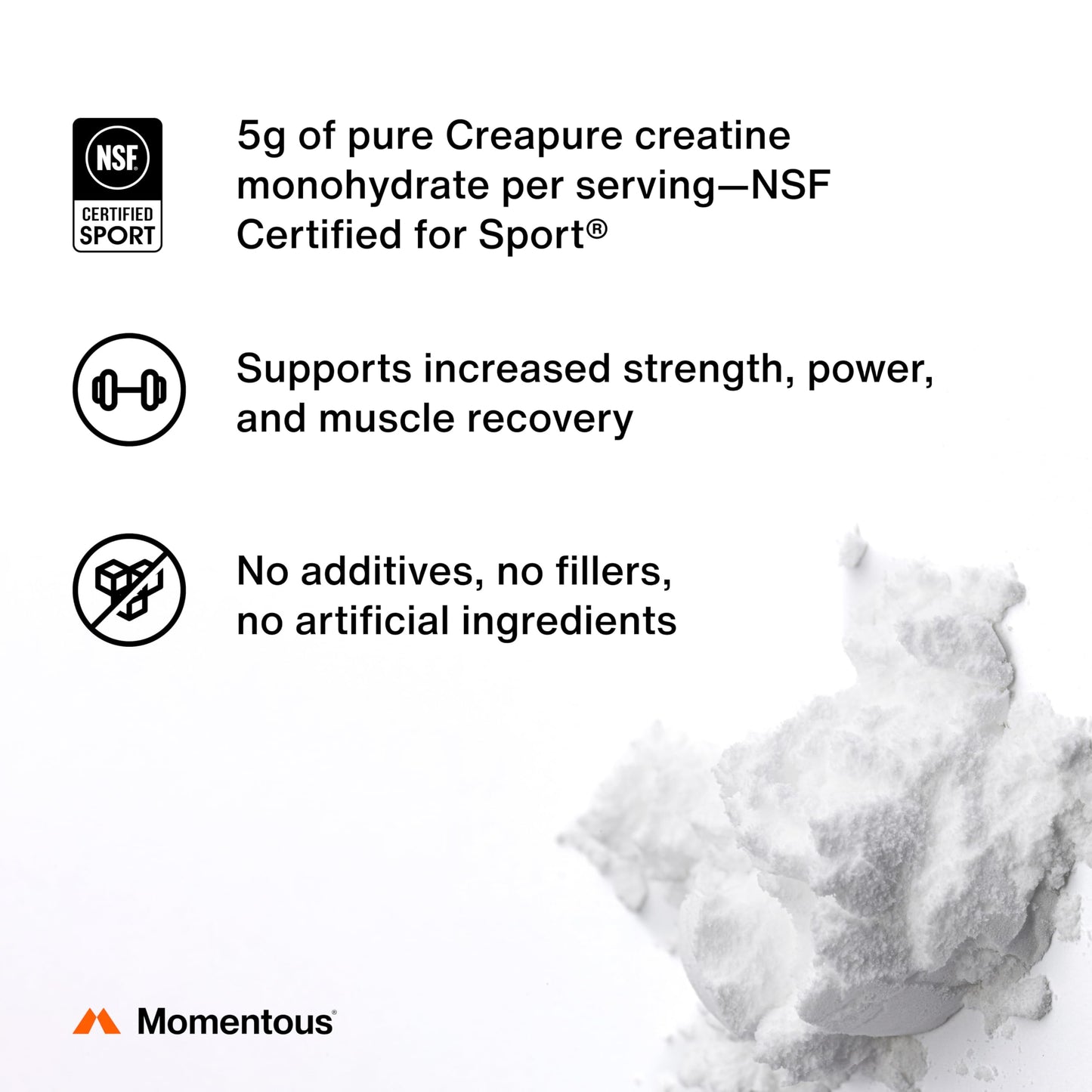 Momentous Creatine Monohydrate Powder - Creapure® Creatine Powder Supports Strength, Lean Muscle, & Recovery for Men & Women - 5 g per Serving - 90 Servings Nirvana Guru