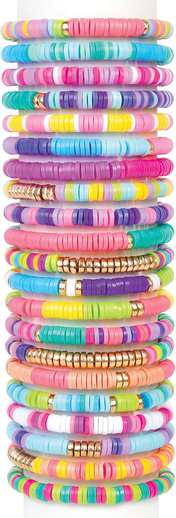 Make It Real Heishi Bead Kit - Vibrant Colors - Creative Beading Set for Kids Compatible with Bracelet Maker - Organize with Storage Case nirvanaguru