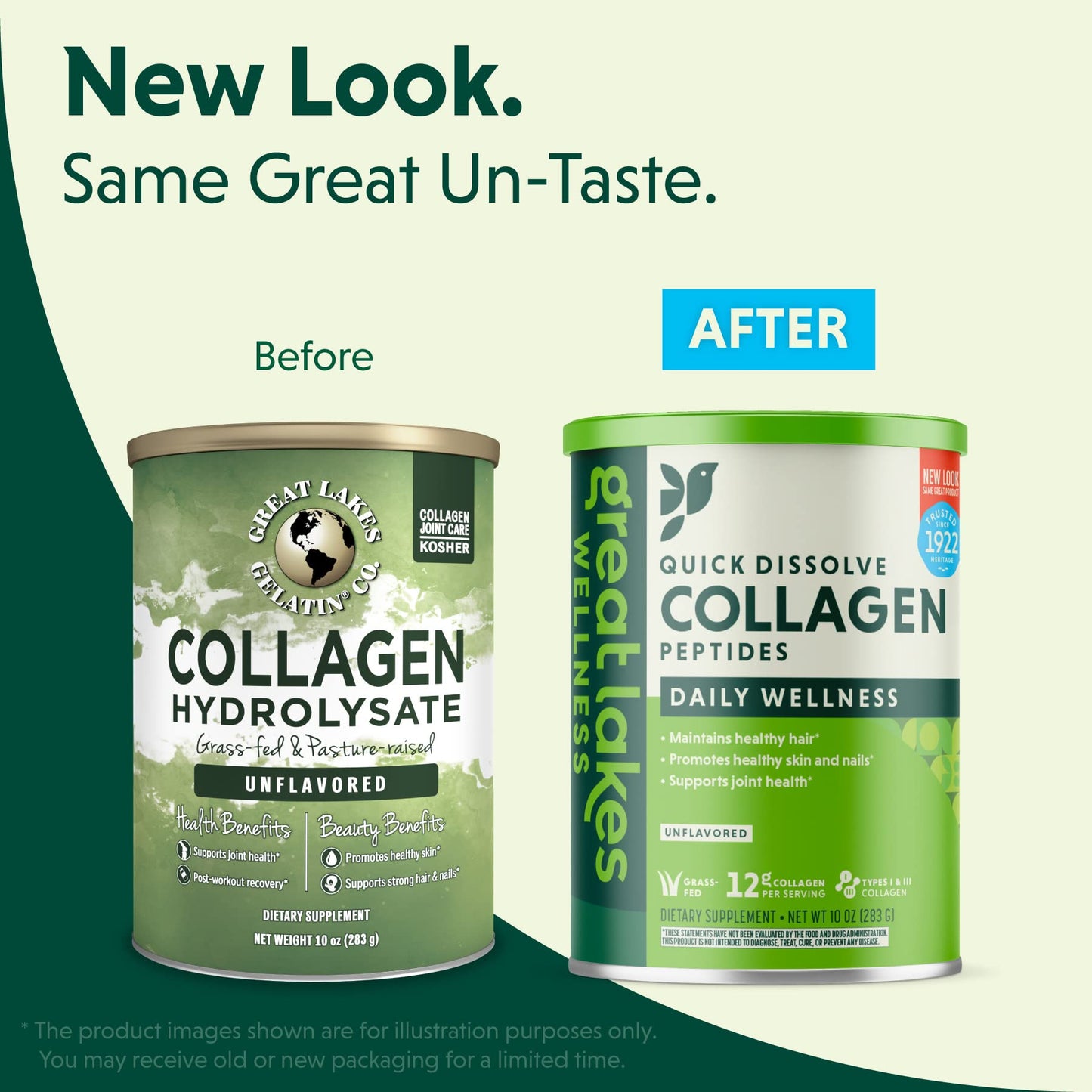 Great Lakes Wellness Collagen Peptides Powder for Skin, Hair, Nails, Joints & Digestion - Unflavored - Quick Dissolve Hydrolyzed, Non-GMO, Keto, Kosher - 16oz