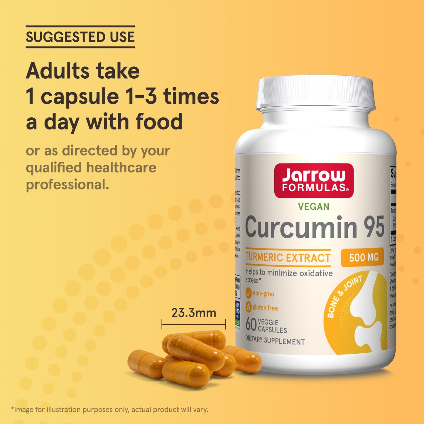 Jarrow Formulas Turmeric Curcumin Supplement - Curcumin 95, Turmeric Supplements, 500 mg for Antioxidant & Joint Support, 120 Capsules - Nirvana Guru
