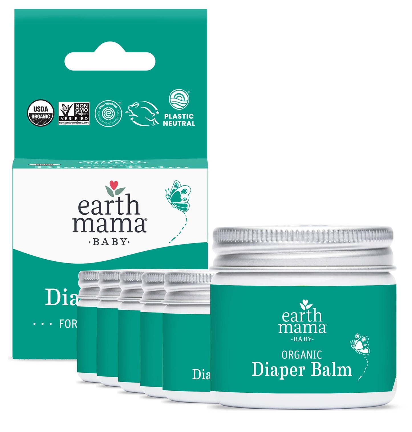 Earth Mama Organic Diaper Balm 2-Ounce | Diaper Cream for Baby | EWG Verified, Petroleum & Artificial Fragrance-Free with Calendula for Sensitive Skin (2-Pack) Nirvana Guru
