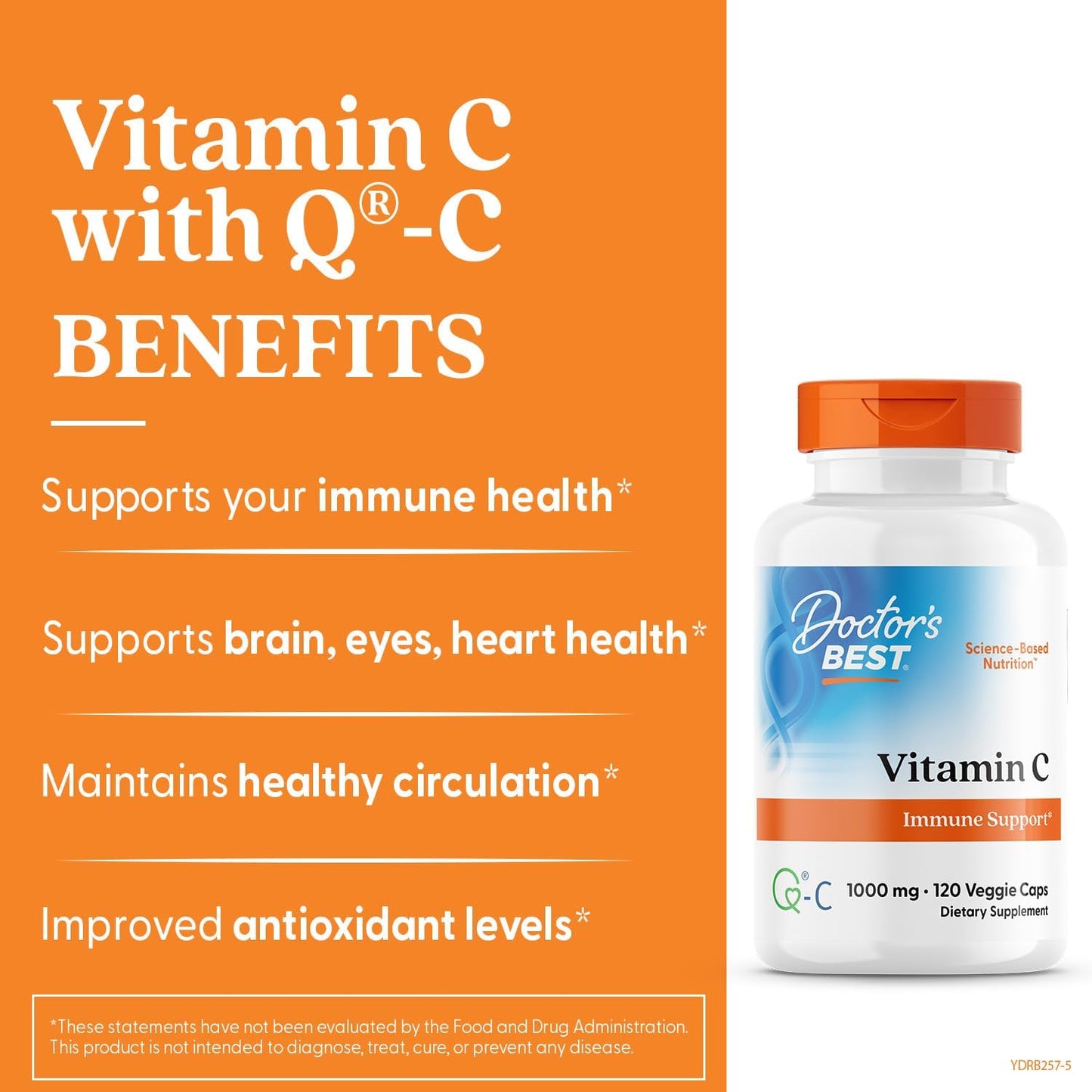 Doctor's Best Vitamin C with Q-C - Vitamin C 1000mg Non-GMO, Vegan, Gluten Free, Soy Free, Sourced from Scotland Veggie Caps, 120 Count - Nirvana Guru