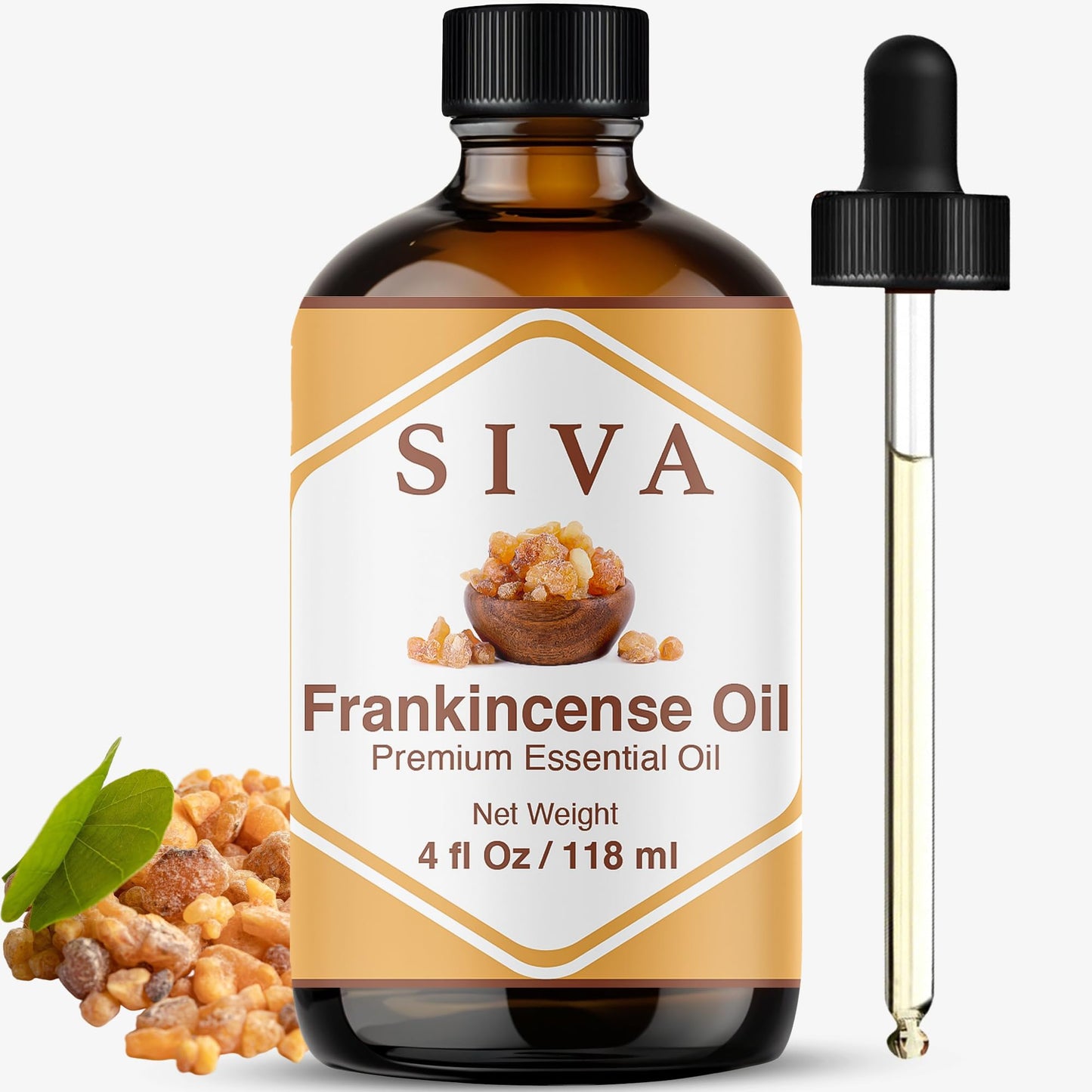 SIVA Lavender Essential Oil - 4 Fl Oz – Natural Lavender Oil - for Diffuser, Face, Skin Care, Aromatherapy, Hair Care, Scalp and Body Massage - with Dropper - Nirvana Guru