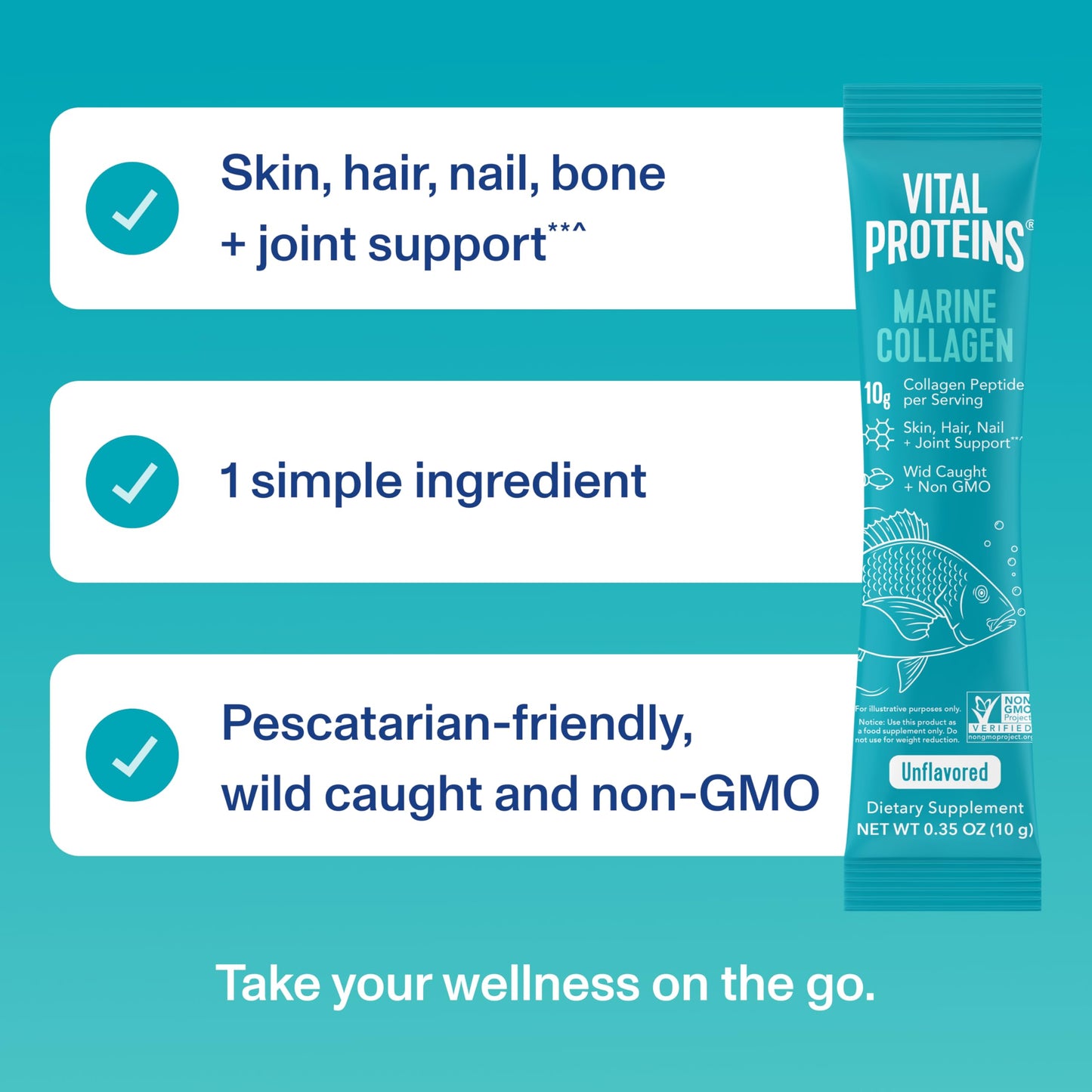 Vital Proteins Marine Collagen Peptides Powder Supplement for Skin Hair Nail Joint - Hydrolyzed Collagen - 12g per Serving - 14.5oz Canister - Nirvana Guru