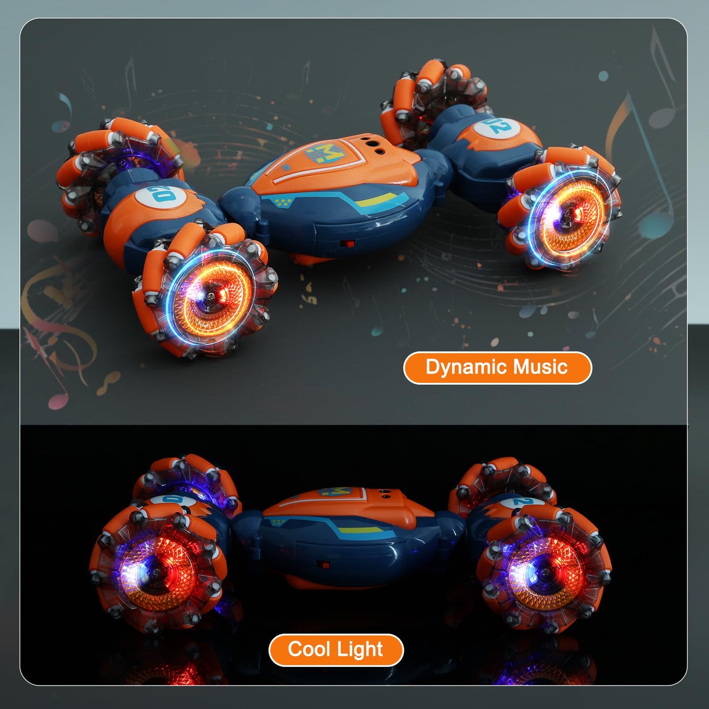Gesture Sensing RC Stunt Car - Boys Toys Age 6-8-12, 4WD Hand Controlled Remote Control Twist Car with Light & Music, Cool Birthday Presents and Ideas Gifts for Kids Age 7 9 10 11 12 Years Old Nirvana Guru