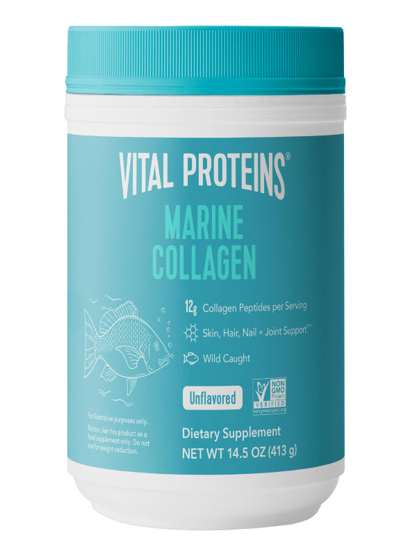 Vital Proteins Marine Collagen Peptides Powder Supplement for Skin Hair Nail Joint - Hydrolyzed Collagen - 12g per Serving - 14.5oz Canister - Nirvana Guru