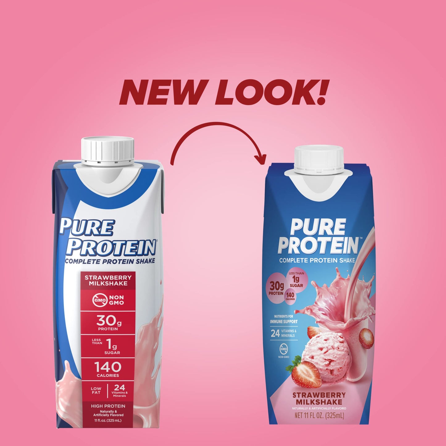 Pure Protein Vanilla Protein Shake, 30g Complete Protein, Vitamins A, C, D, and E plus Zinc to Support Immune Health, Ready to Drink and Keto-Friendly, 11oz Bottles, 12 Pack Nirvana Guru