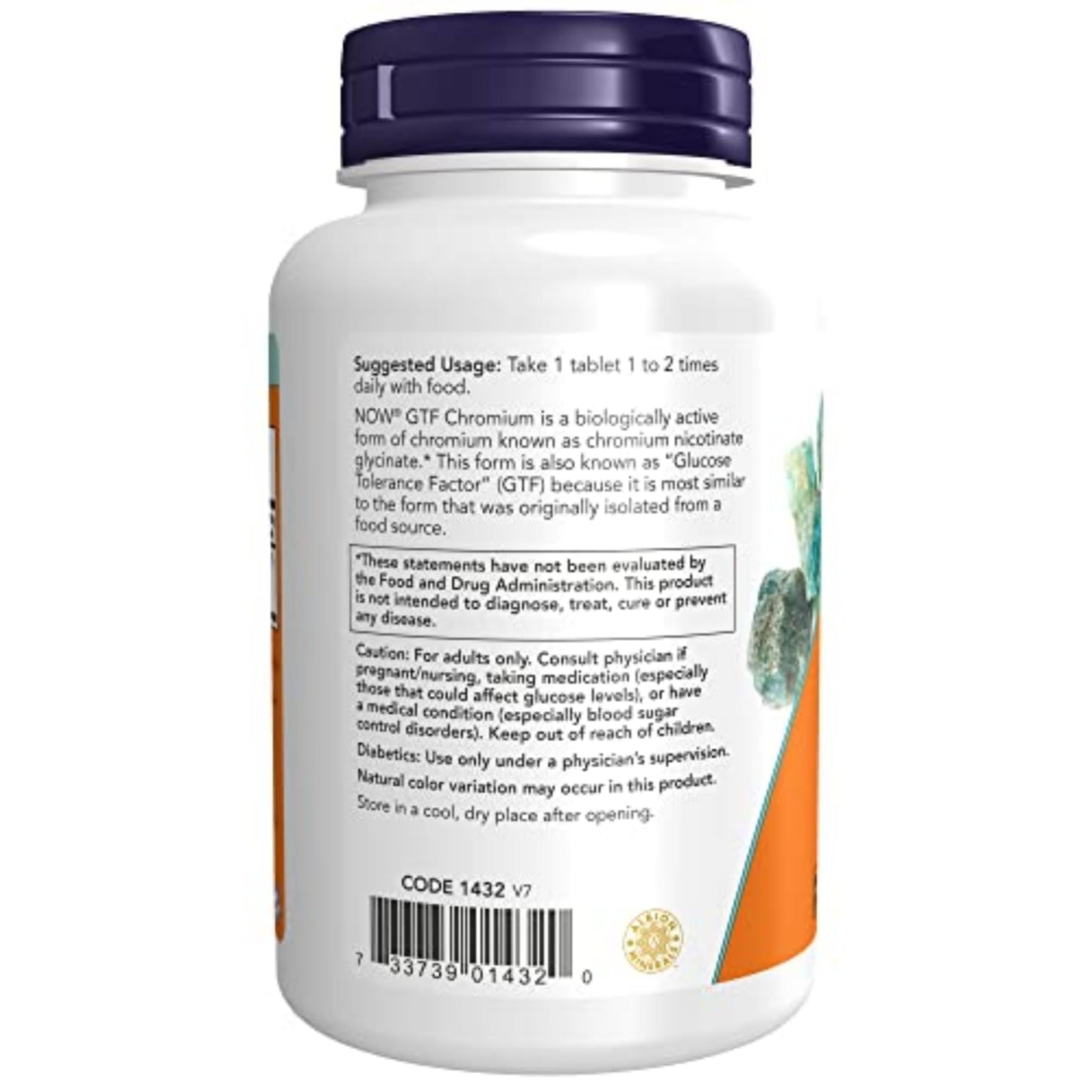NOW Foods Supplements, GTF (Glucose Tolerance Factor) Chromium 200 mcg, Insulin Co-Factor*, 250 Tablets - Nirvana Guru
