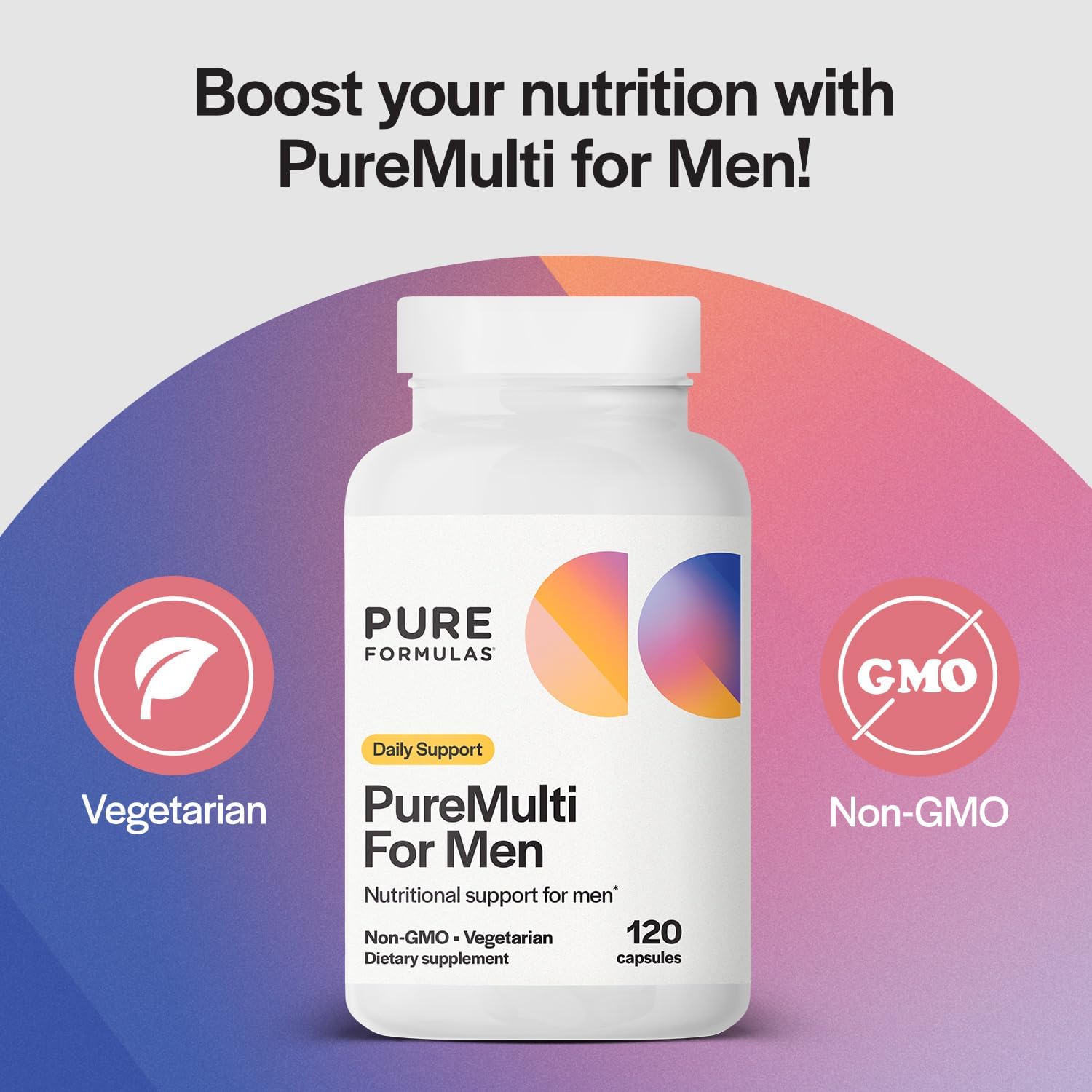 PureFormulas PureMulti for Men - Daily Comprehensive Multivitamin for Men's Health, Vitality, Energy, Focus, & Performance. Mens Vitamins A, C, D, E, & B12, Zinc Calcium, Magnesium & More 60 Capsules - Nirvana Guru