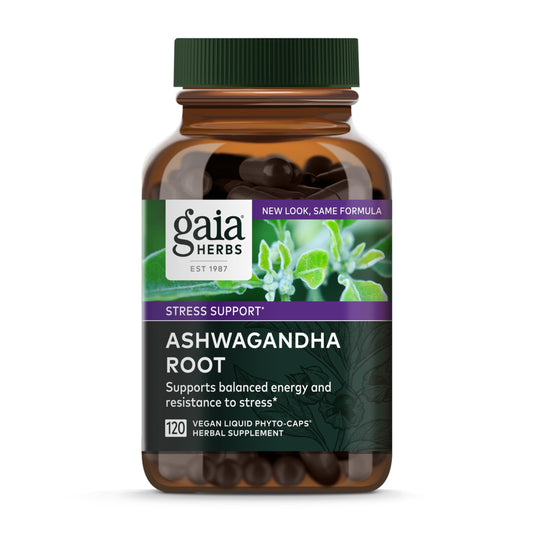 Gaia Herbs Ashwagandha Root - Stress Relief & Immune Support Supplement - Supports Balanced Energy Levels and Positive Outlook - 120 Vegan Liquid Phyto Capsules (1 Pack) Nirvana Guru