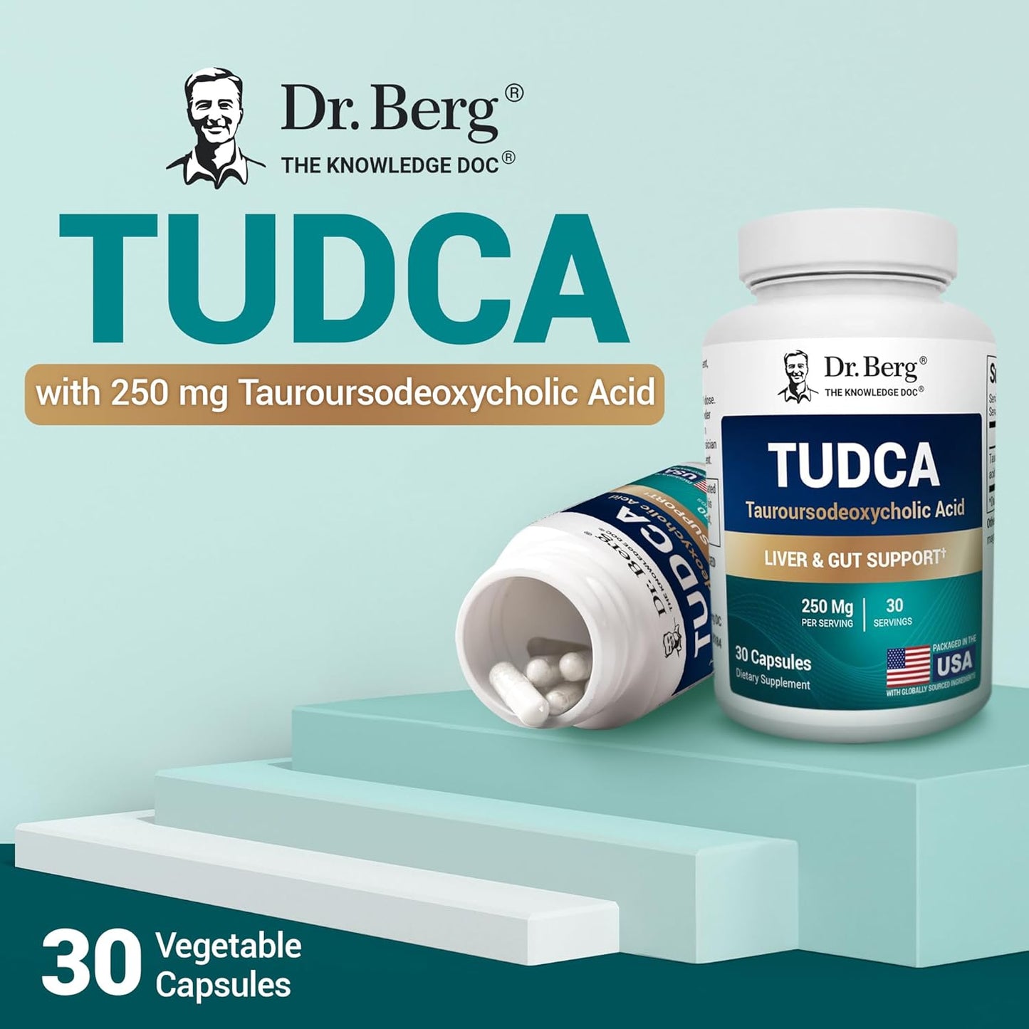 Dr. Berg TUDCA Supplement (Tauroursodeoxycholic Acid) - Powerful Formula for Liver Health, Bile Flow, Gallbladder Support, and Digestive Health* - 30 Capsules Nirvana Guru