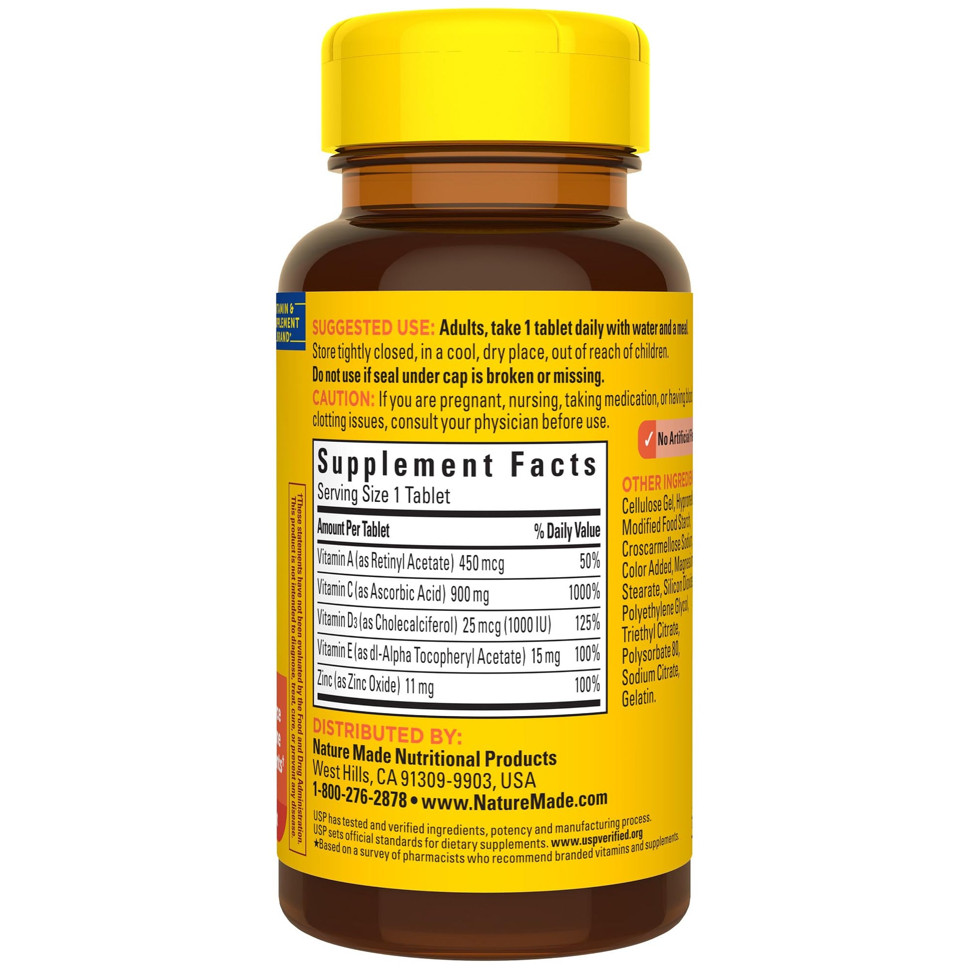 Nature Made Super C with Vitamin D3 and Zinc, Dietary Supplement for Immune Support, 60 Tablets, 60 Day Supply - Nirvana Guru