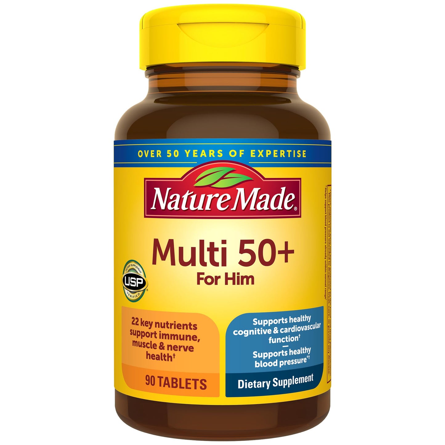 Nature Made Multivitamin For Him 50+, Mens Multivitamins for Daily Nutritional Support, Multivitamin for Men, 90 Tablets, 90 Day Supply - Nirvana Guru