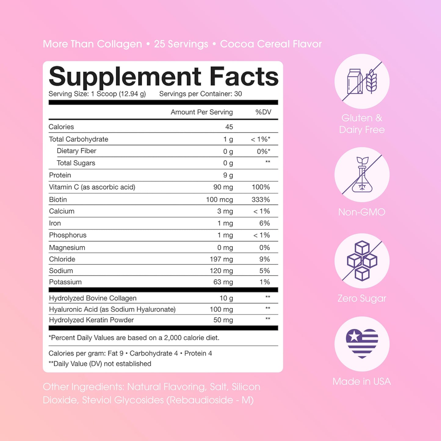 Obvi More Than Collagen Powder | Supports Healthy Hair, Skin, Nails, Joints, Gut | Grass-Fed Multi Collagen Supplement with Hyaluronic Acid, Biotin, Keratin | Cocoa Cereal, 30 Servings - Nirvana Guru