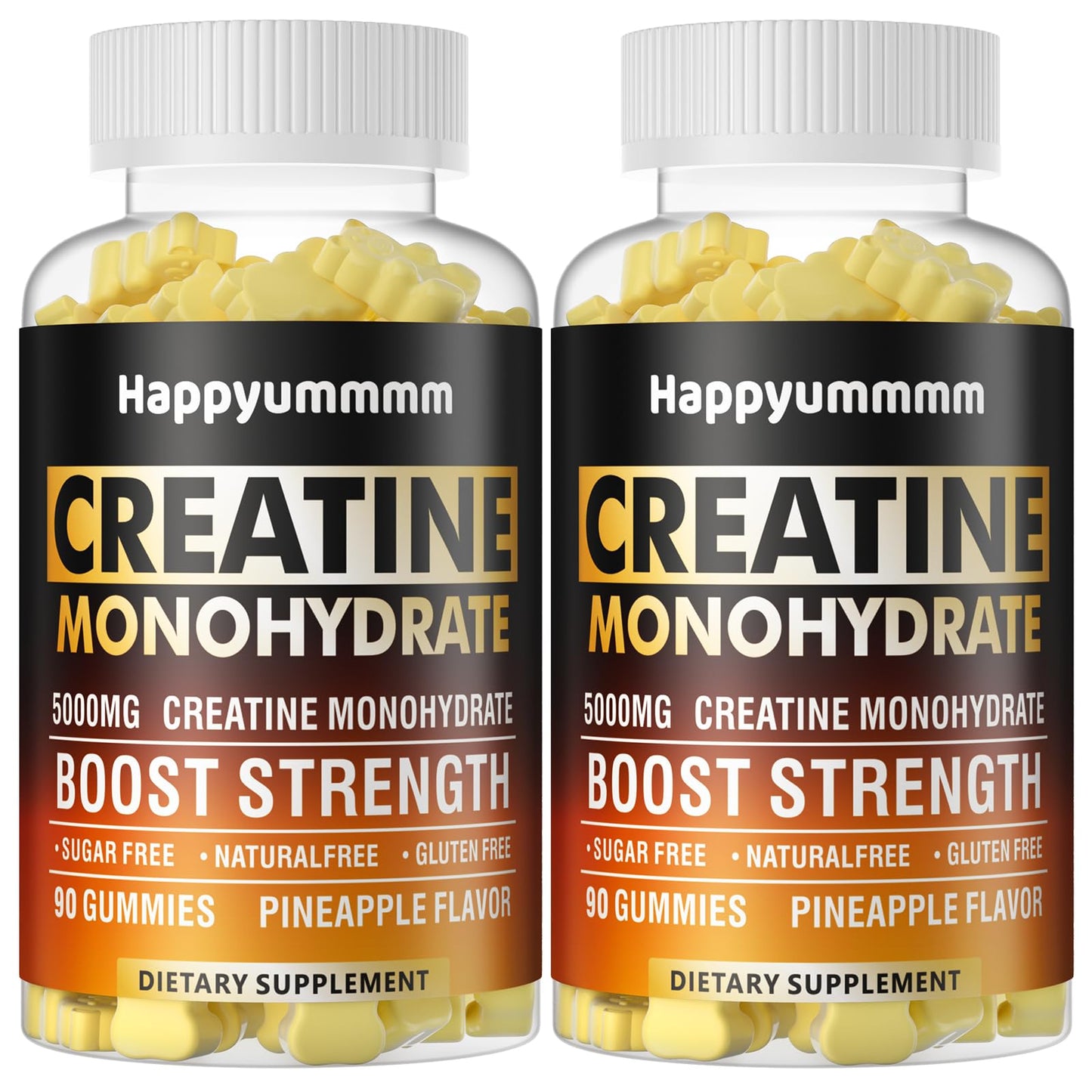Creatine Monohydrate Gummies 5000mg for Men & Women, Chewables Creatine Monohydrate for Muscle Strength, Muscle Builder, Energy Boost, Pre-Workout Supplement(90 Count)-Strawberry.