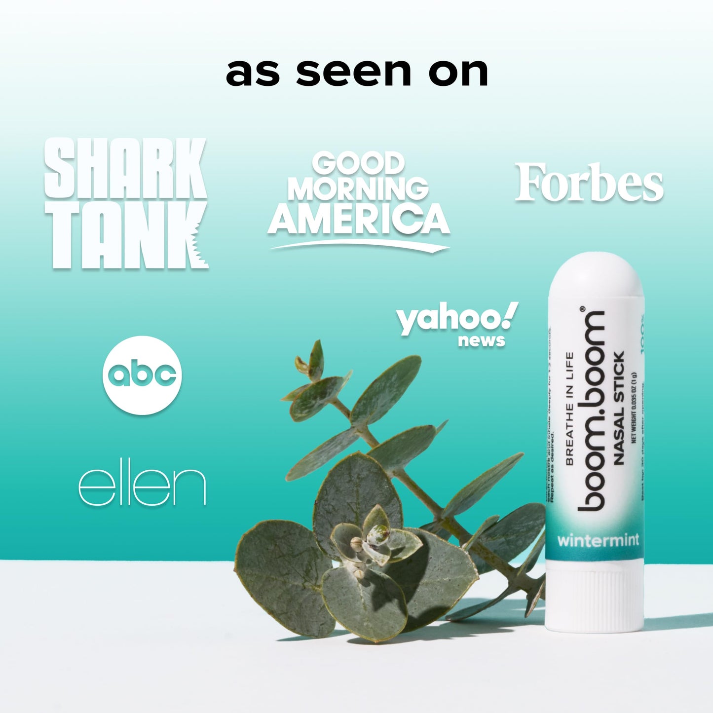 BoomBoom Nasal Stick | Vapor Flow Technology | Cool Refreshing Sensation | Natural Mood Boost | Simple Ingredients | Essential Oils + Menthol Inhaler (Mint, Wintermint, Tropical, Lavender) Nirvana Guru