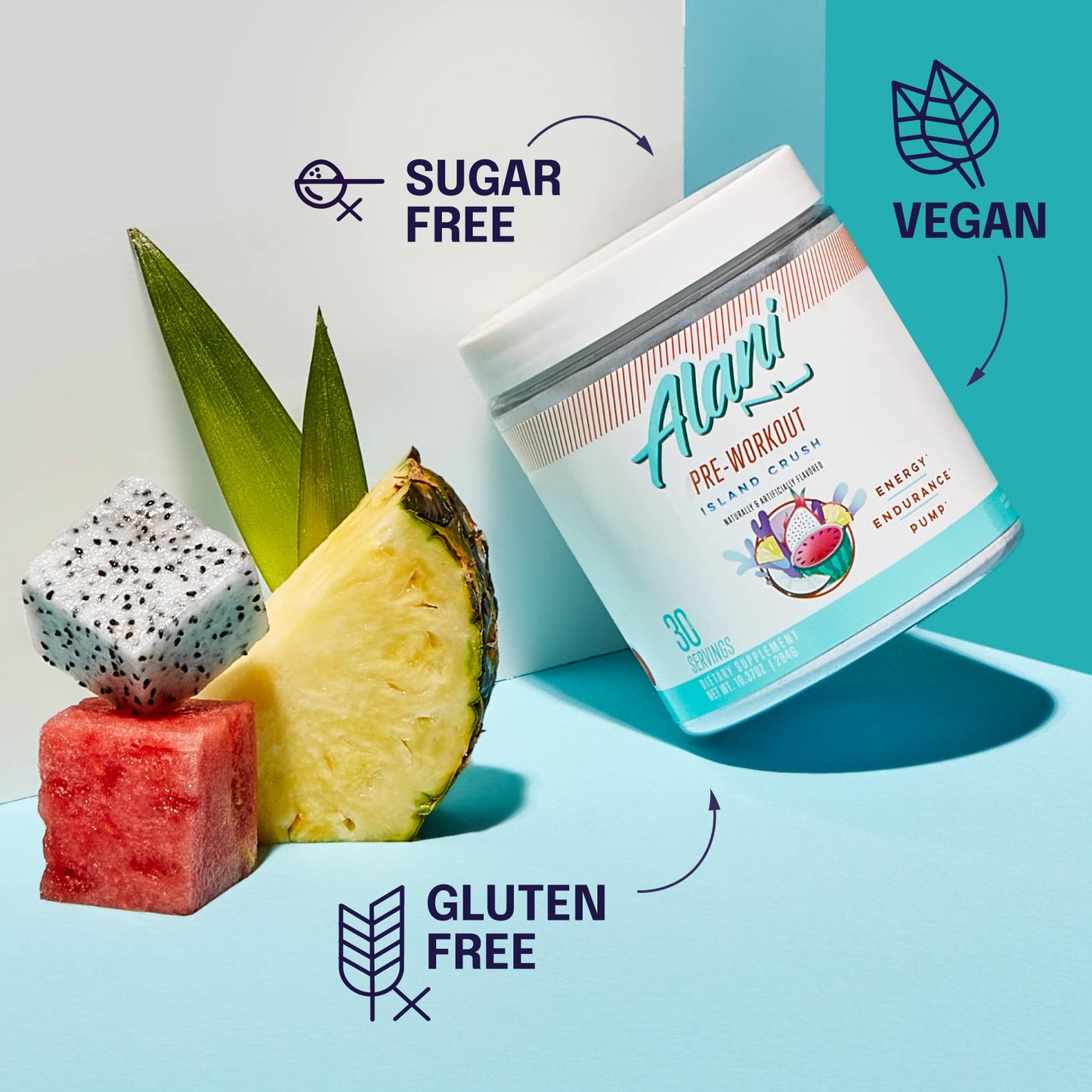 Alani Nu Pre Workout Powder Hawaiian Shaved ICE, Amino Energy Boost, Endurance Supplement, Sugar Free, 200mg Caffeine, L-Theanine, Beta-Alanine, L-Citrulline, 30 Servings Nirvana Guru
