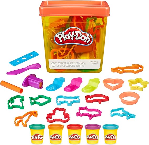 Play-Doh Fun Tub Set, 19 Accessories & Reusable Storage Container, Preschool Toys, Kids Arts & Crafts, Back to School Gifts, Ages 3+ (Amazon Exclusive) nirvanaguru