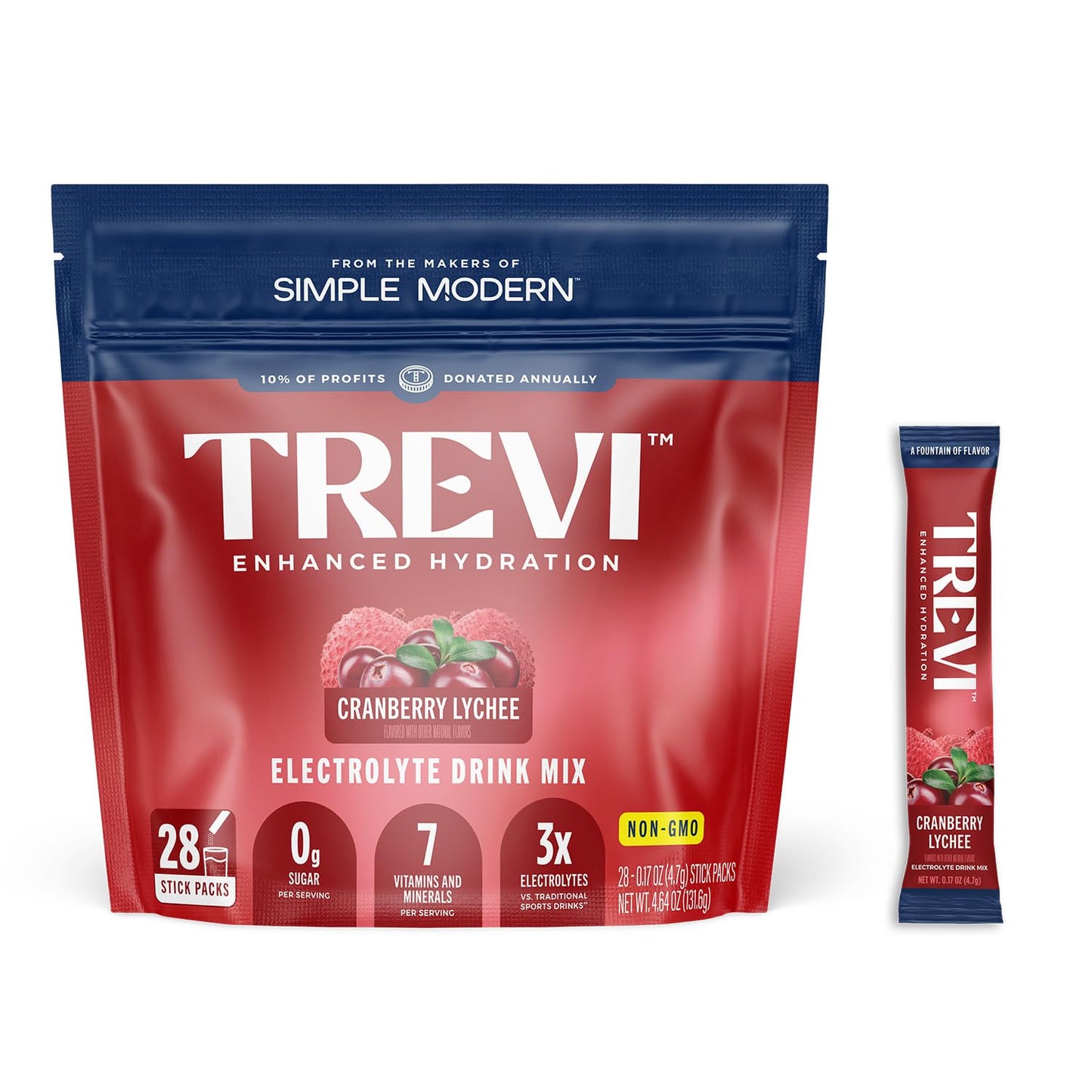 TREVI™ Sugar Free Electrolytes - Drink Mix Hydration Powder Packets - 28 Count - Variety Pack 1