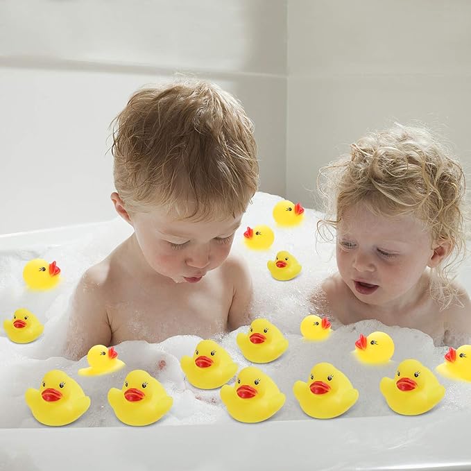 Rubber Duck Bath Toys 50PCS Mini Ducks Bulk for Kids Baby Shower Decorations Birthday Party Favors Gift Classroom Summer Beach Pool Activity Carnival Game nirvanaguru