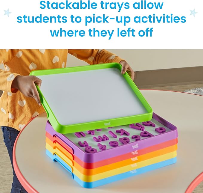 hand2mind Magnetic Dry Erase Activity Trays, Stackable Trays for Classroom, Magnetic Letter Trays, White Boards for Kids, Science of Reading Classroom Materials, Teacher Classroom Supplies Nirvana Guru